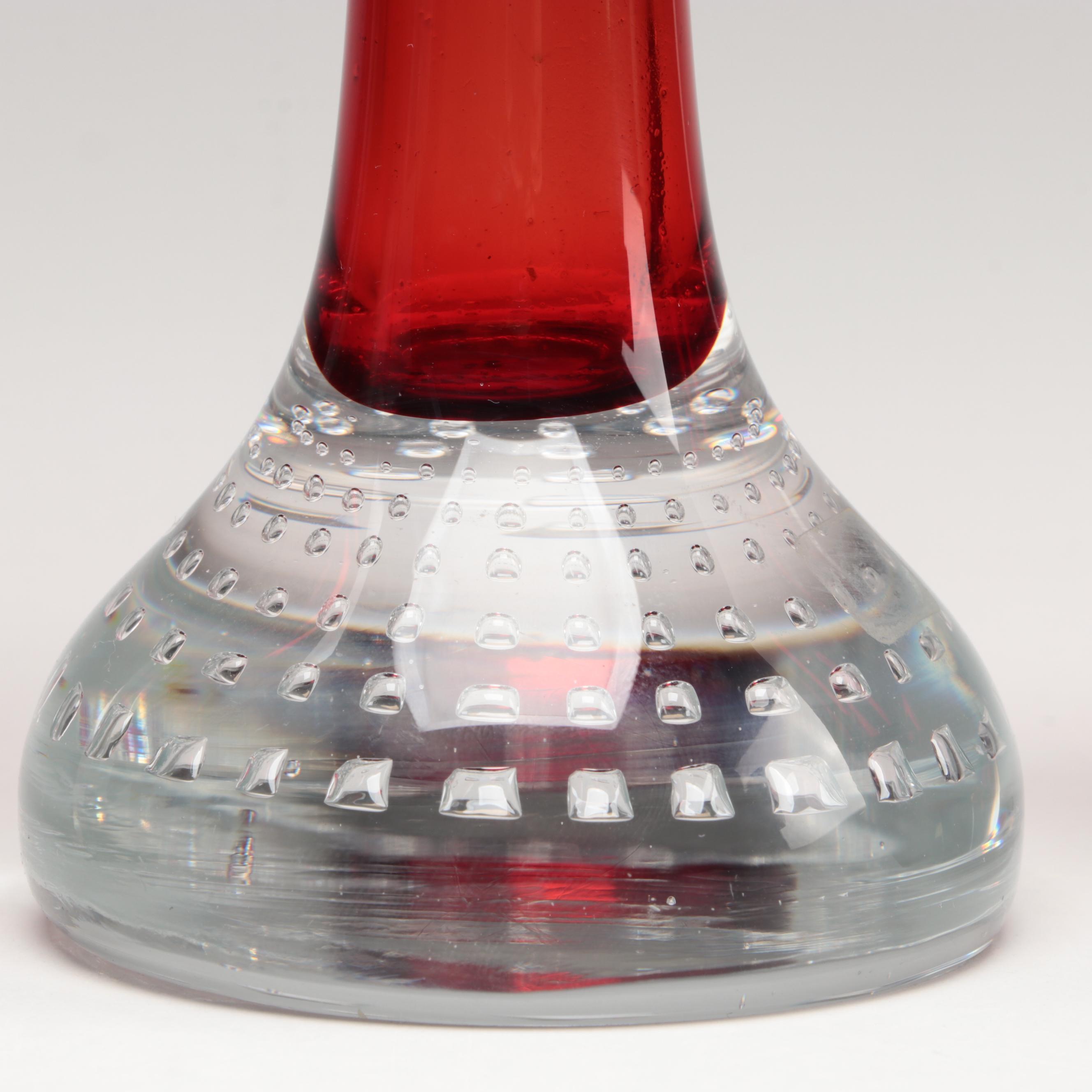 Orrefors Glass Mushrooms with Murano Style Glassware