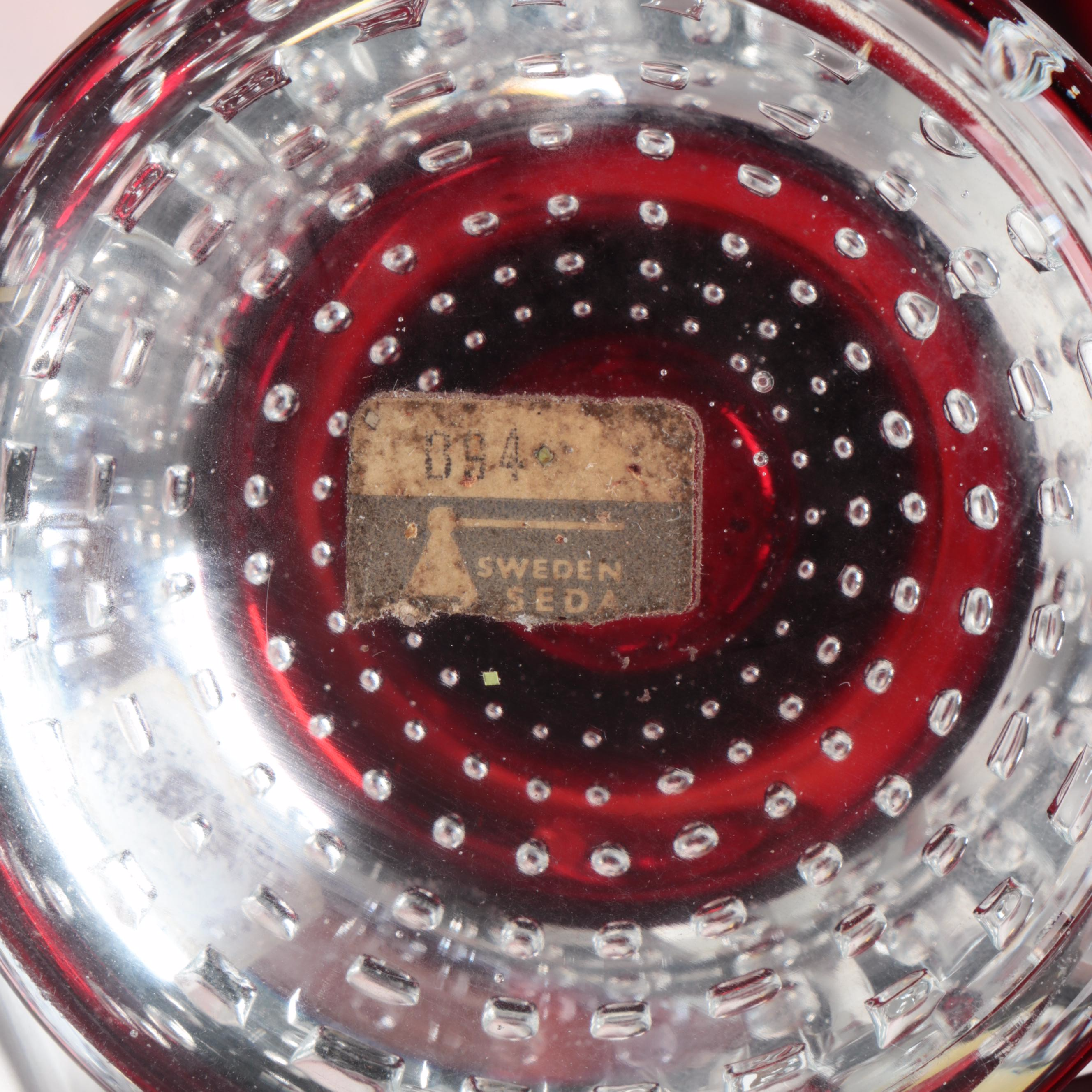 Orrefors Glass Mushrooms with Murano Style Glassware