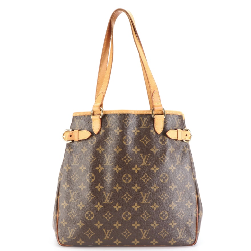 Louis Vuitton Batignolles Shoulder Bag in Monogram Canvas and Vachetta Leather