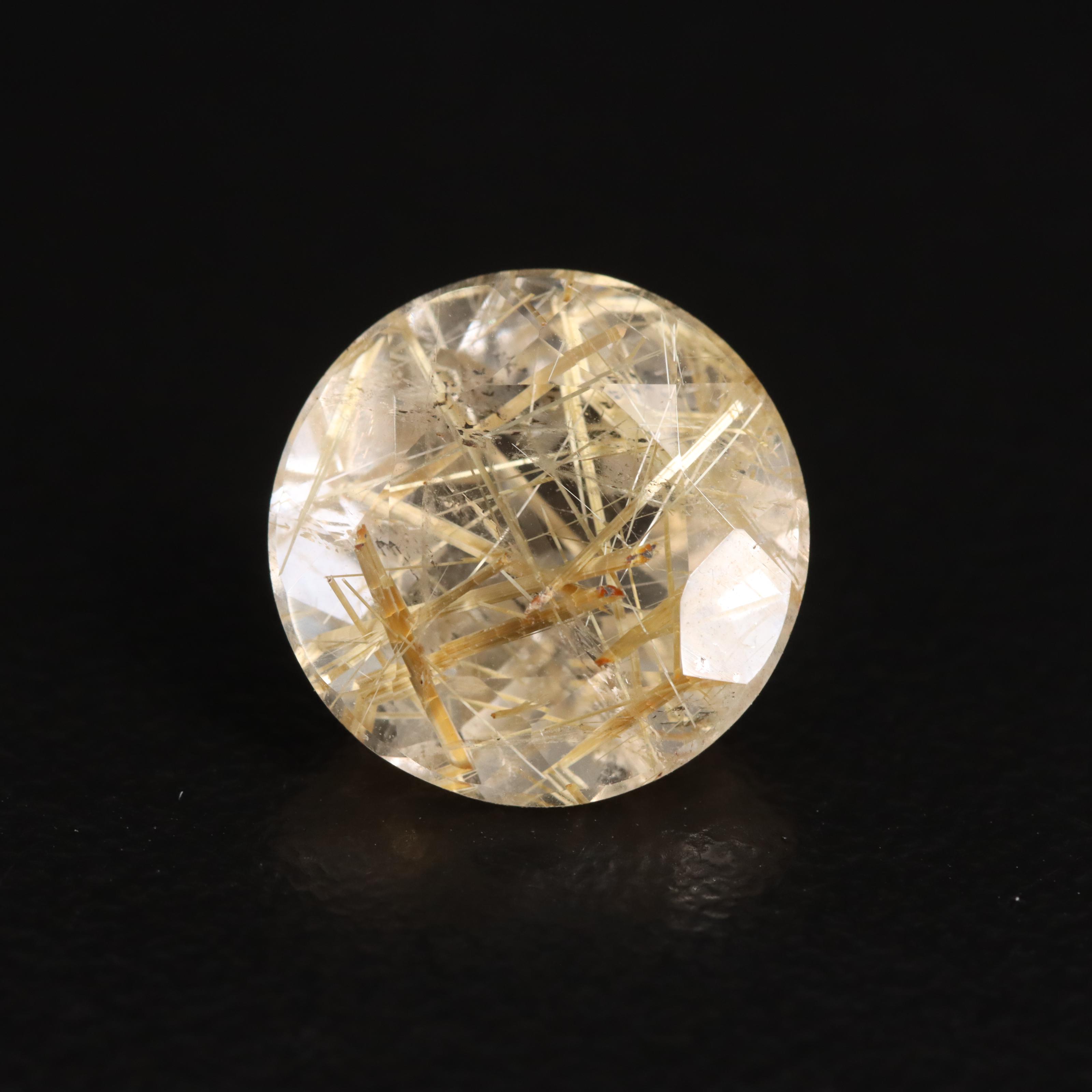 Loose 5.70 Round Faceted Rutilated Quartz