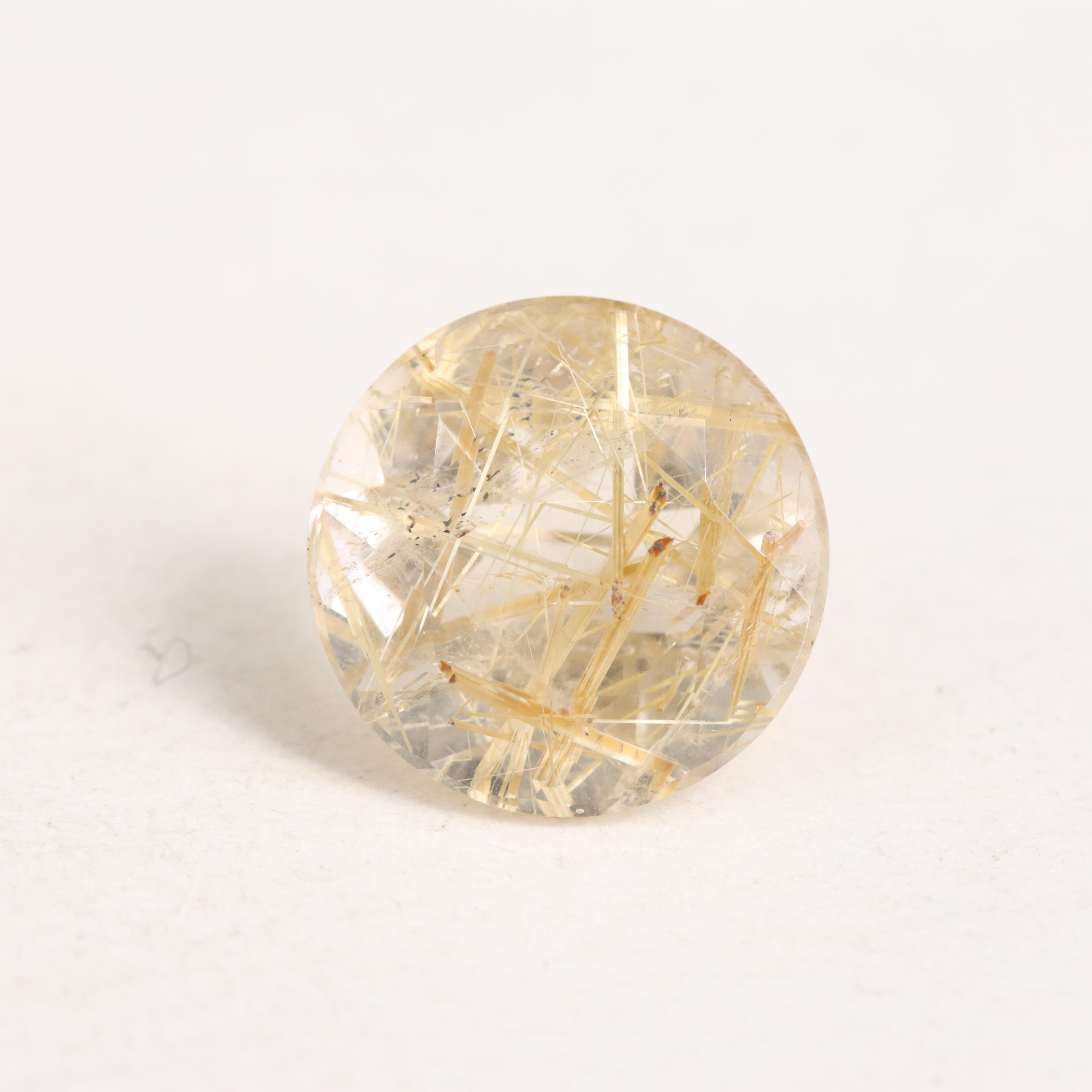 Loose 5.70 Round Faceted Rutilated Quartz