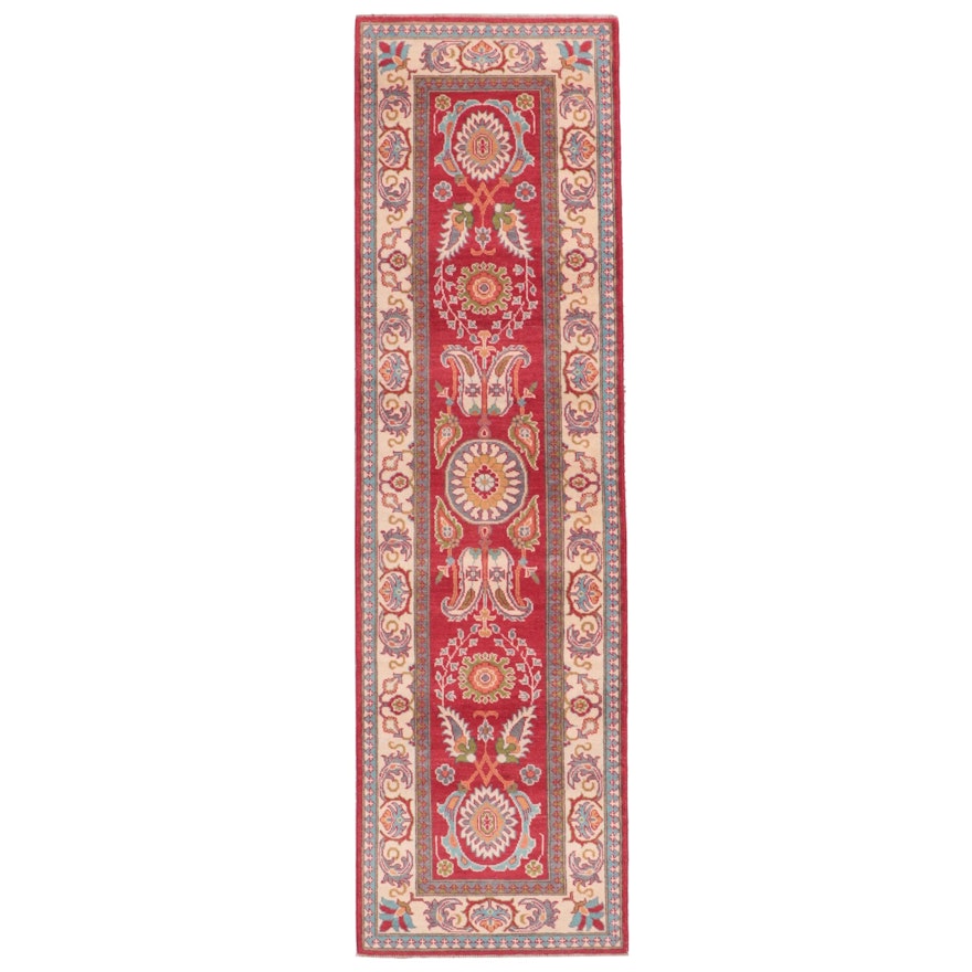 2'9 x 9'9 Hand-Knotted Pakistani Kazak Carpet Runner