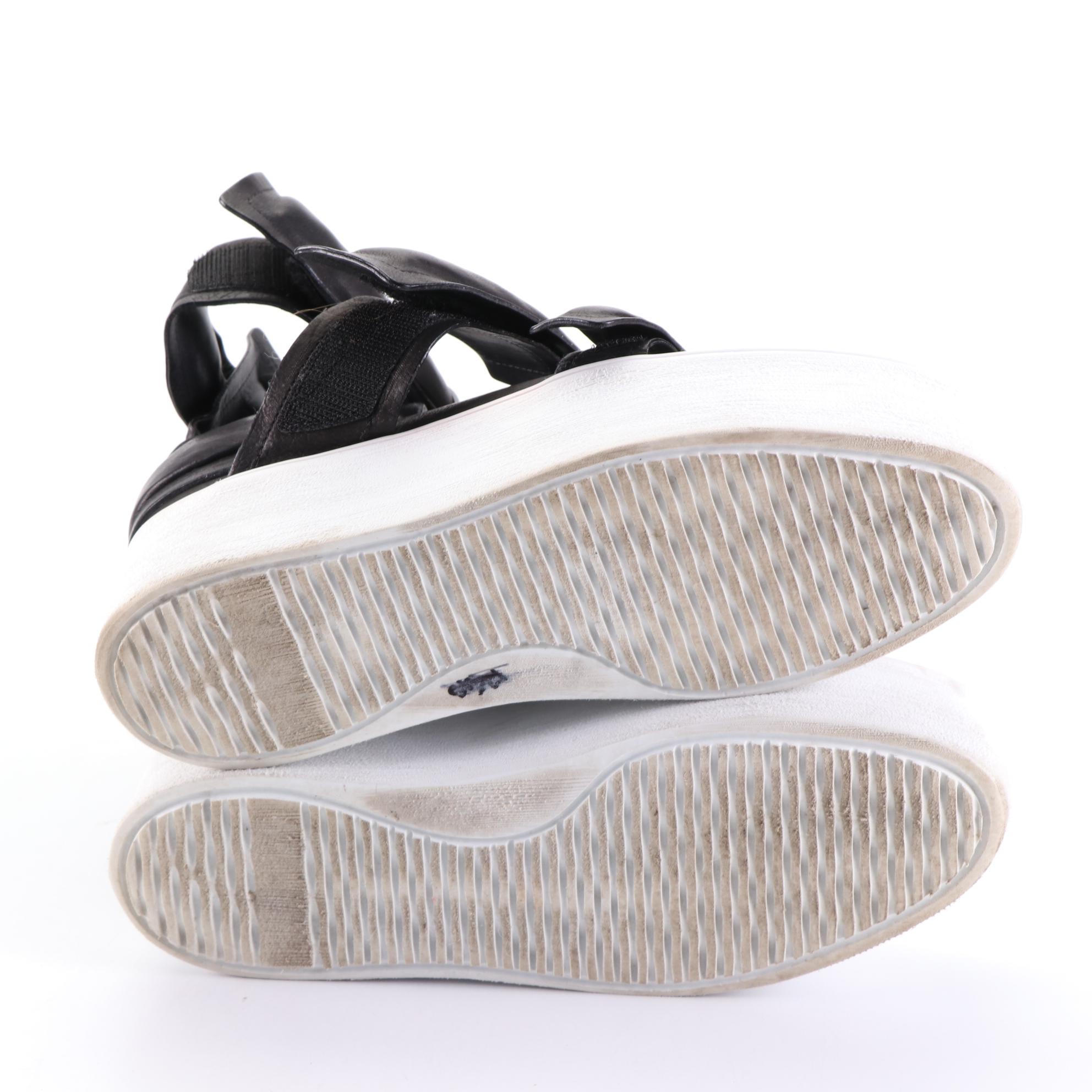 Puro_Secret Platform Shoes with Ankle Straps in Leather