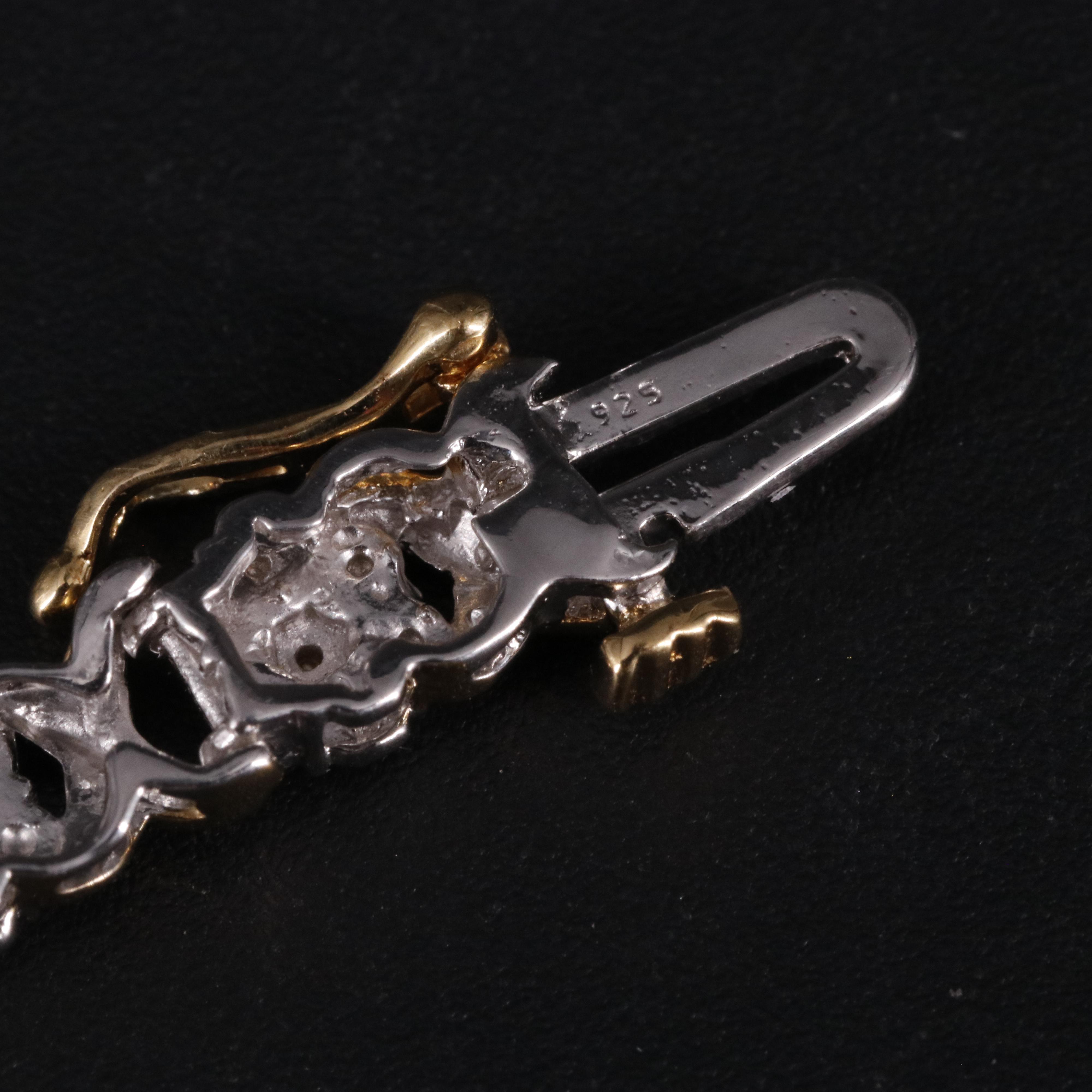 Sterling 0.11 CTW Diamond Flower Bracelet