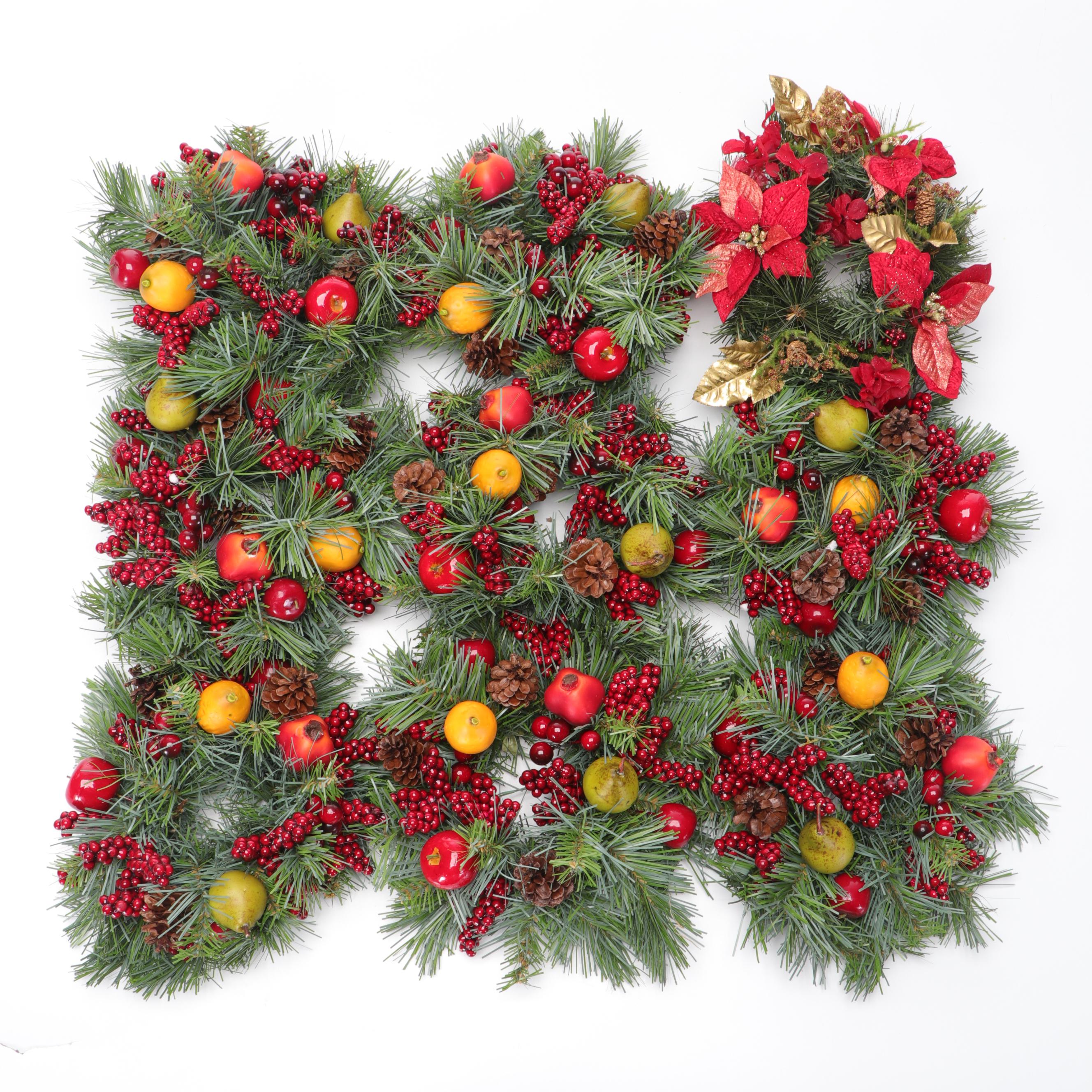 Paint and Glitter-Decorated Branches with Table Wreaths and More Christmas Décor