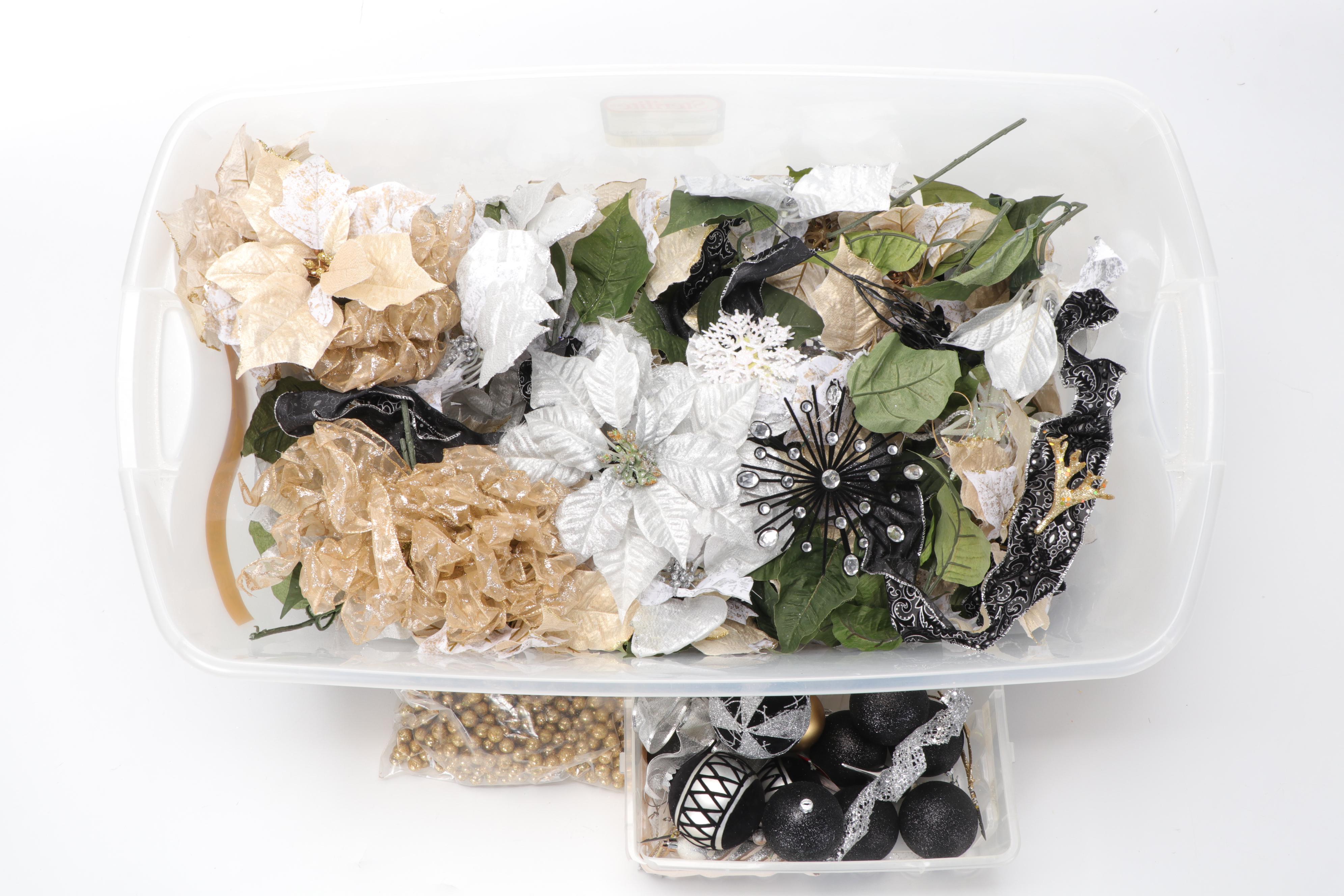 Paint and Glitter-Decorated Branches with Table Wreaths and More Christmas Décor