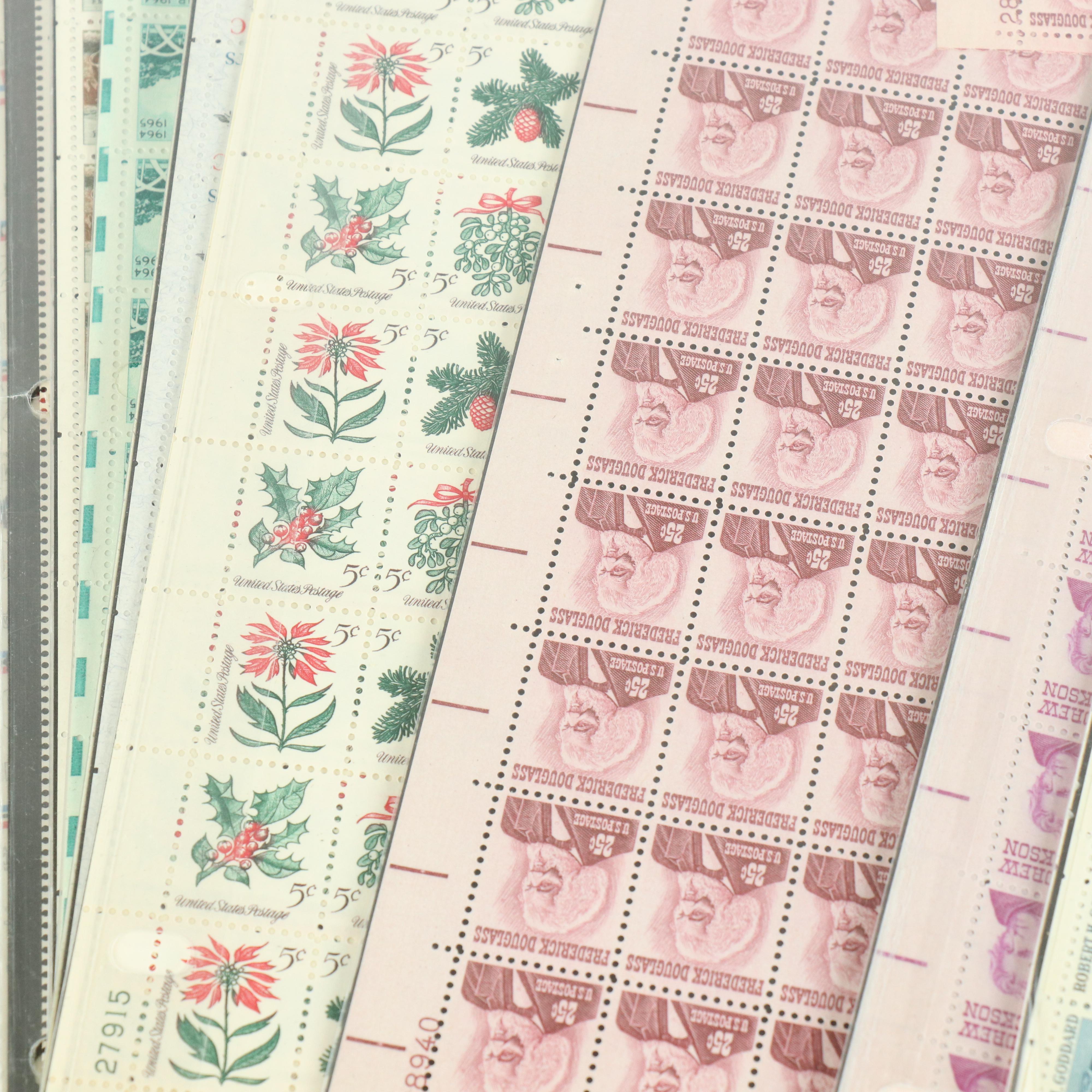 Fifty-Five Vintage U.S. Postage Stamp Sheets