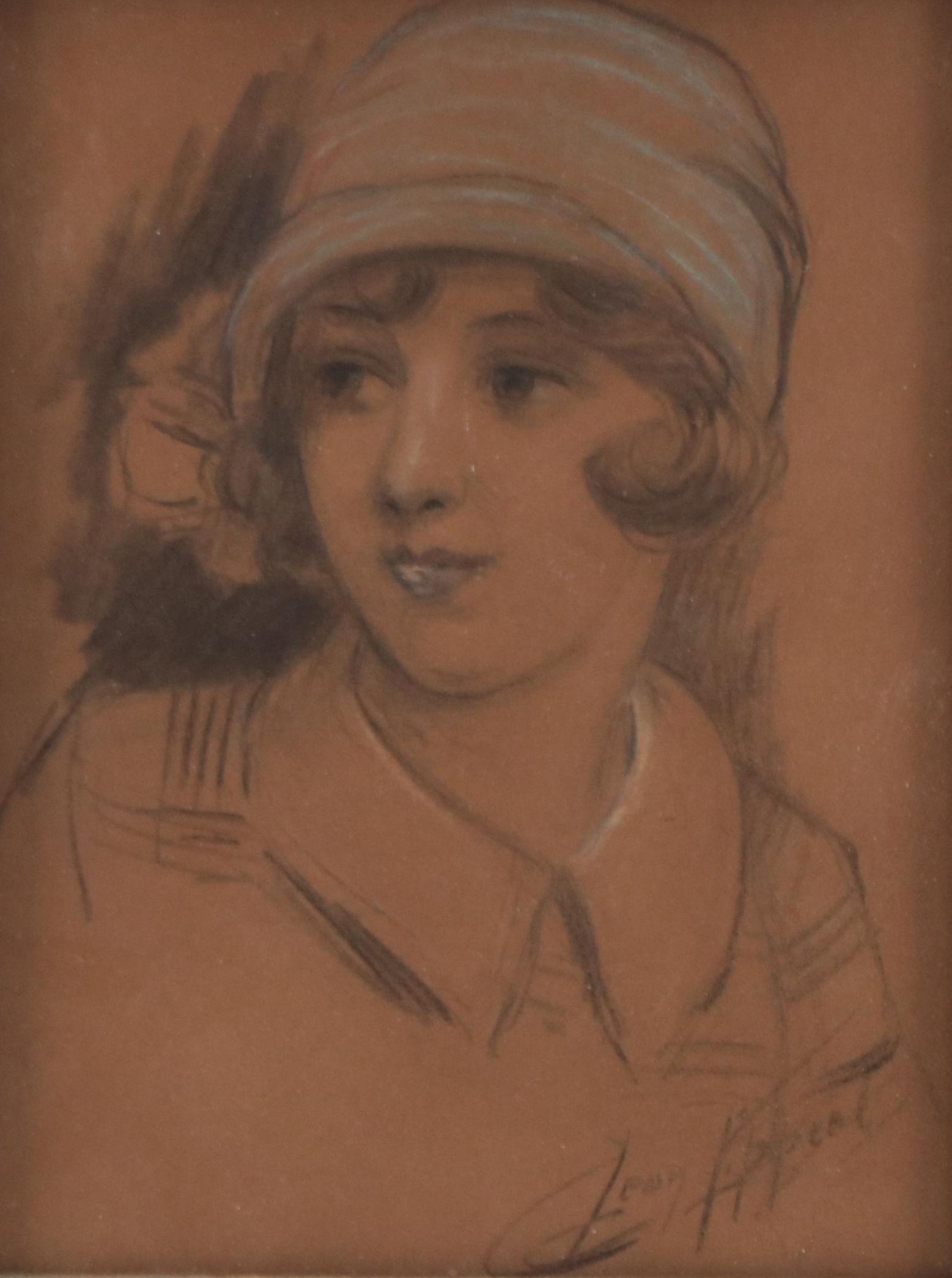 Leon Lippert Portrait Charcoal and Pastel Drawing