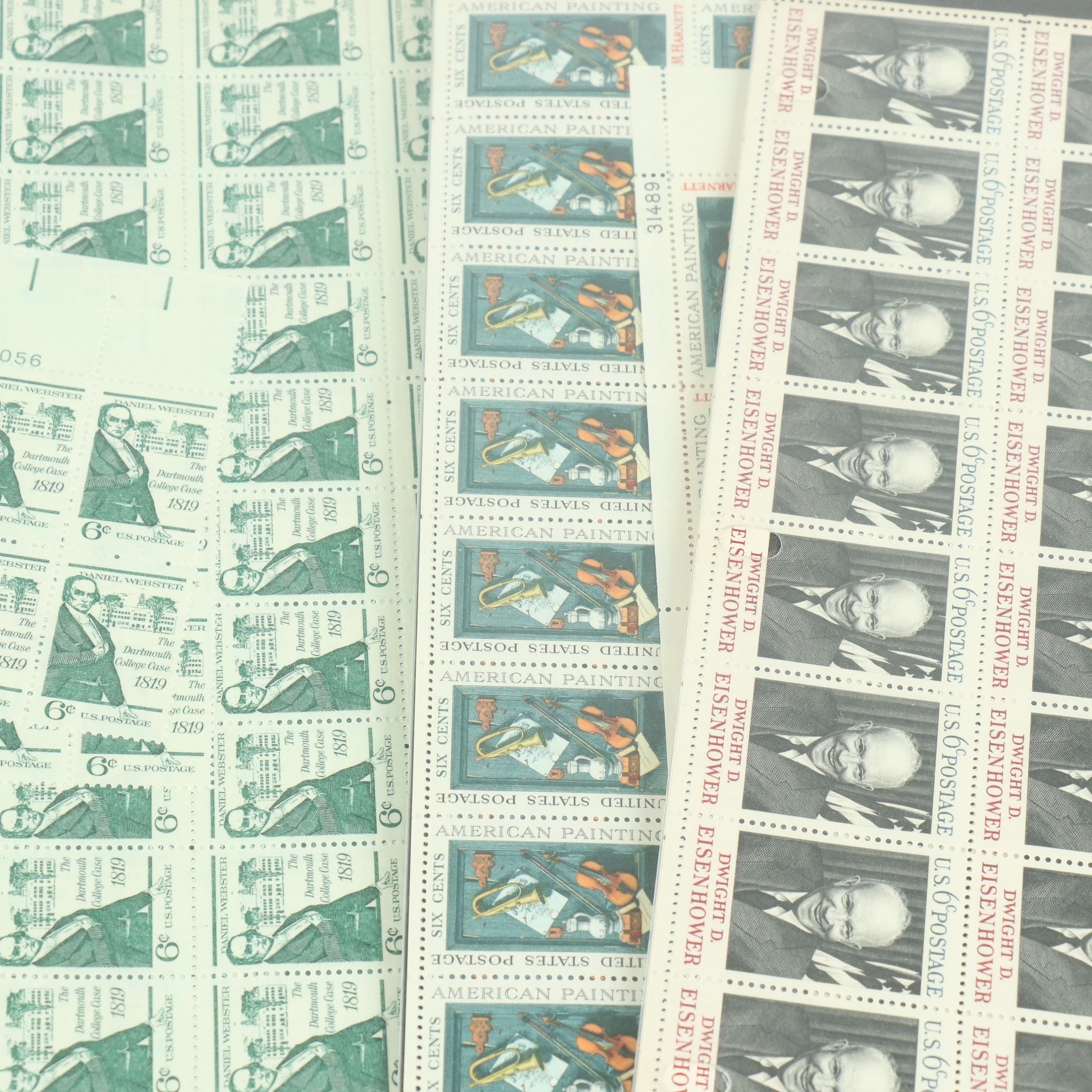 Fifty-Seven Vintage U.S. Postage Stamp Sheets