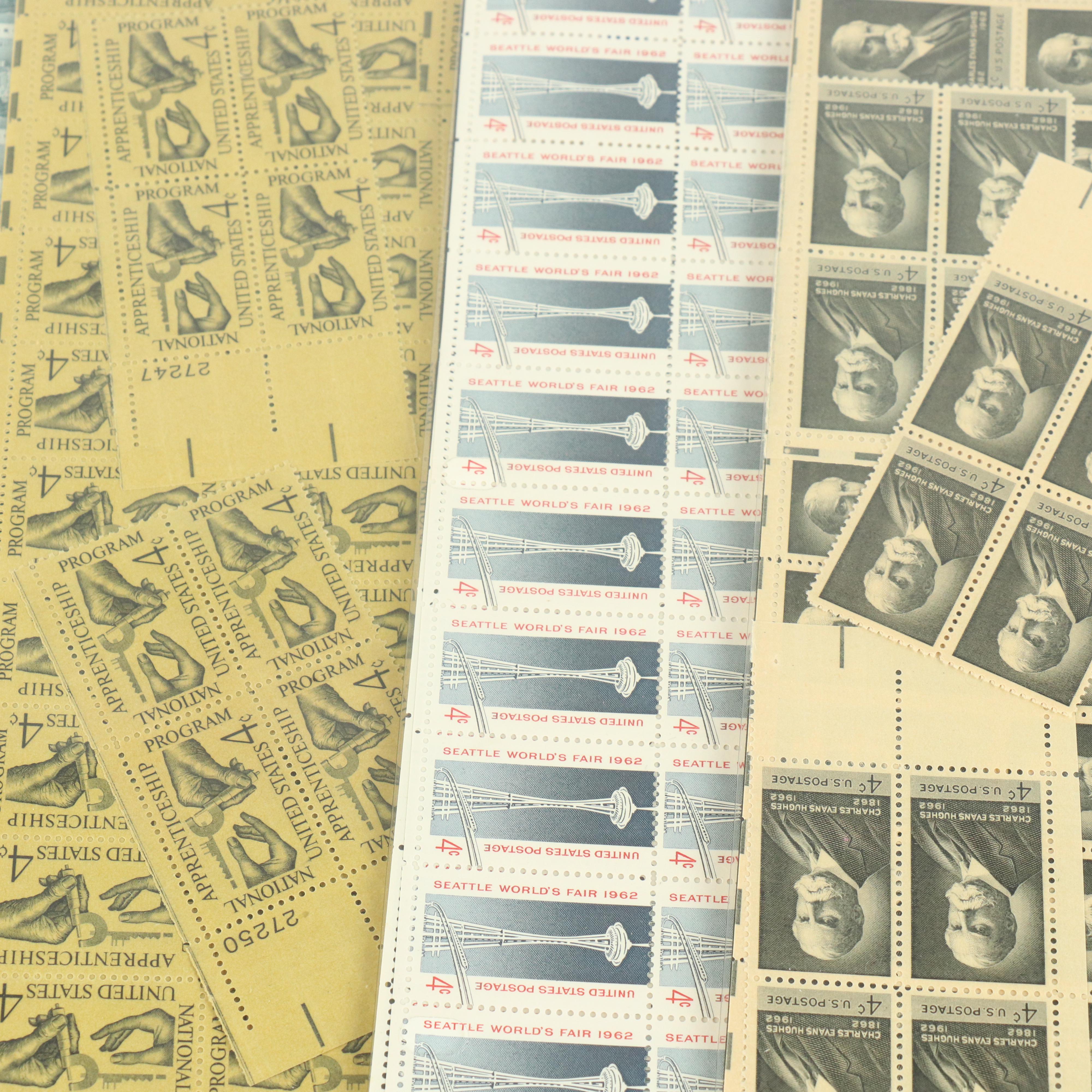 Fifty-Seven Vintage U.S. Postage Stamp Sheets
