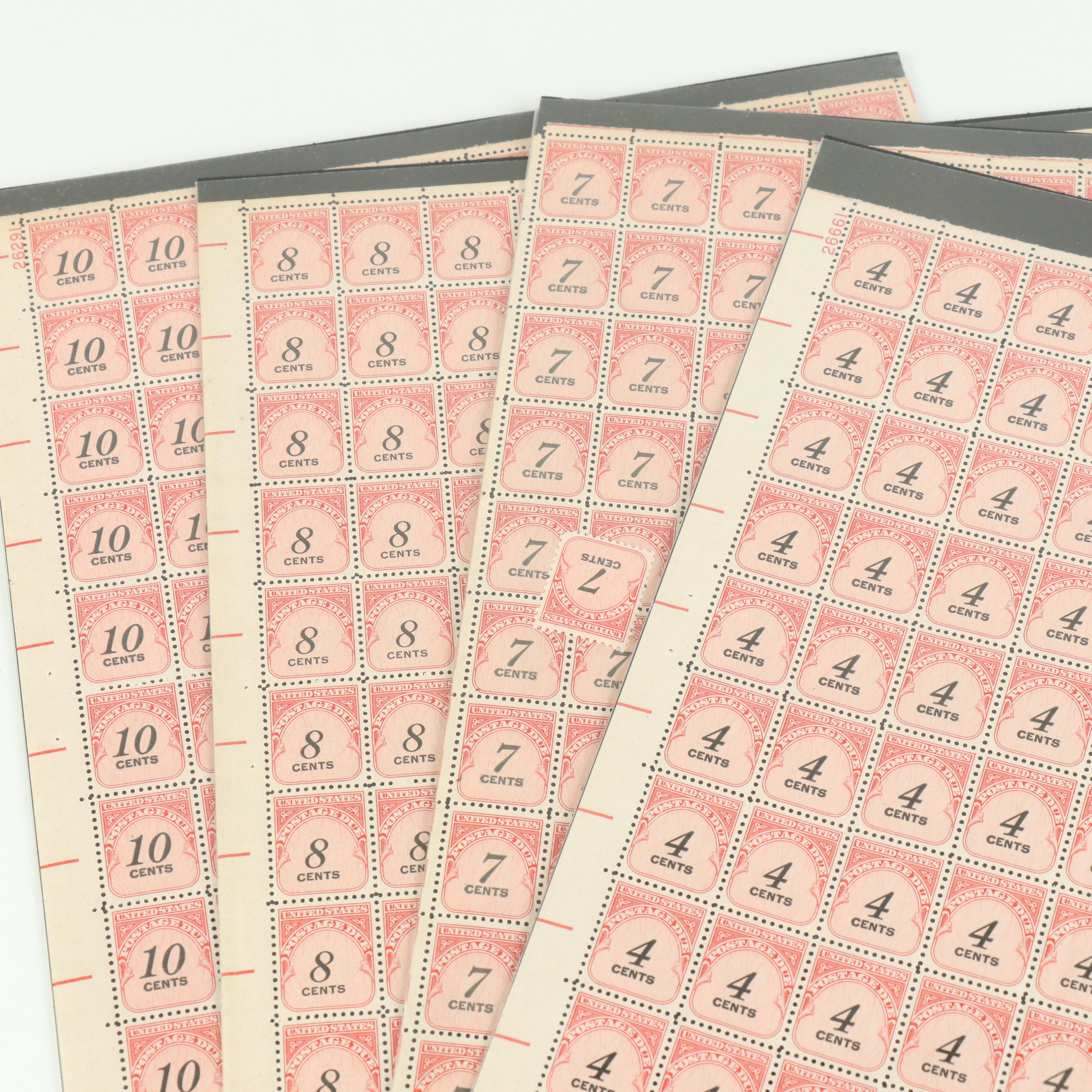 Fifty-Six Vintage U.S. Postage Stamp Sheets