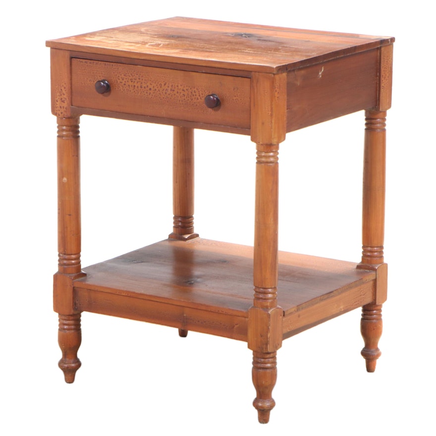 American Primitive Poplar Work Table, Mid-19th Century