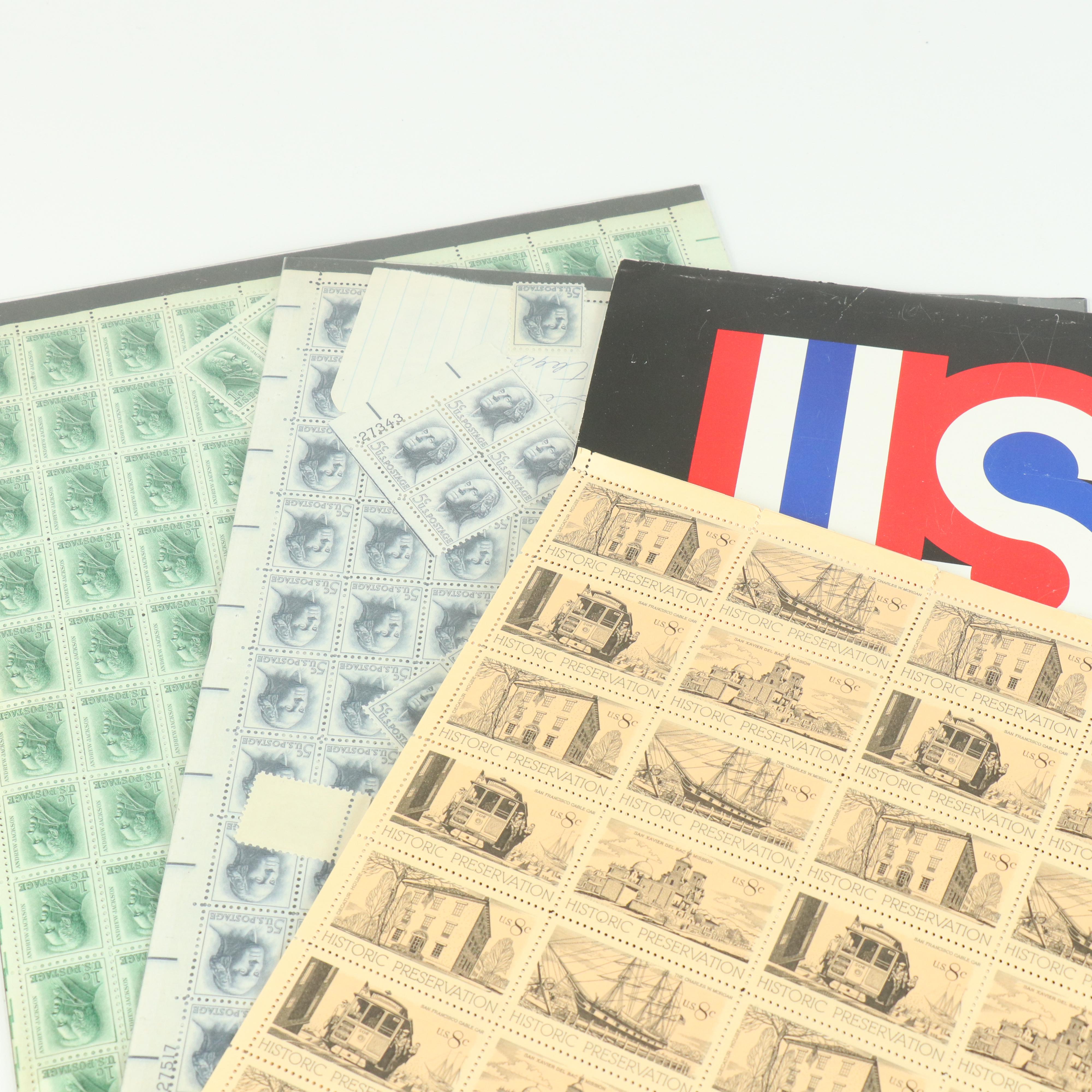 Thirty Vintage U.S. Postage Stamp Sheets