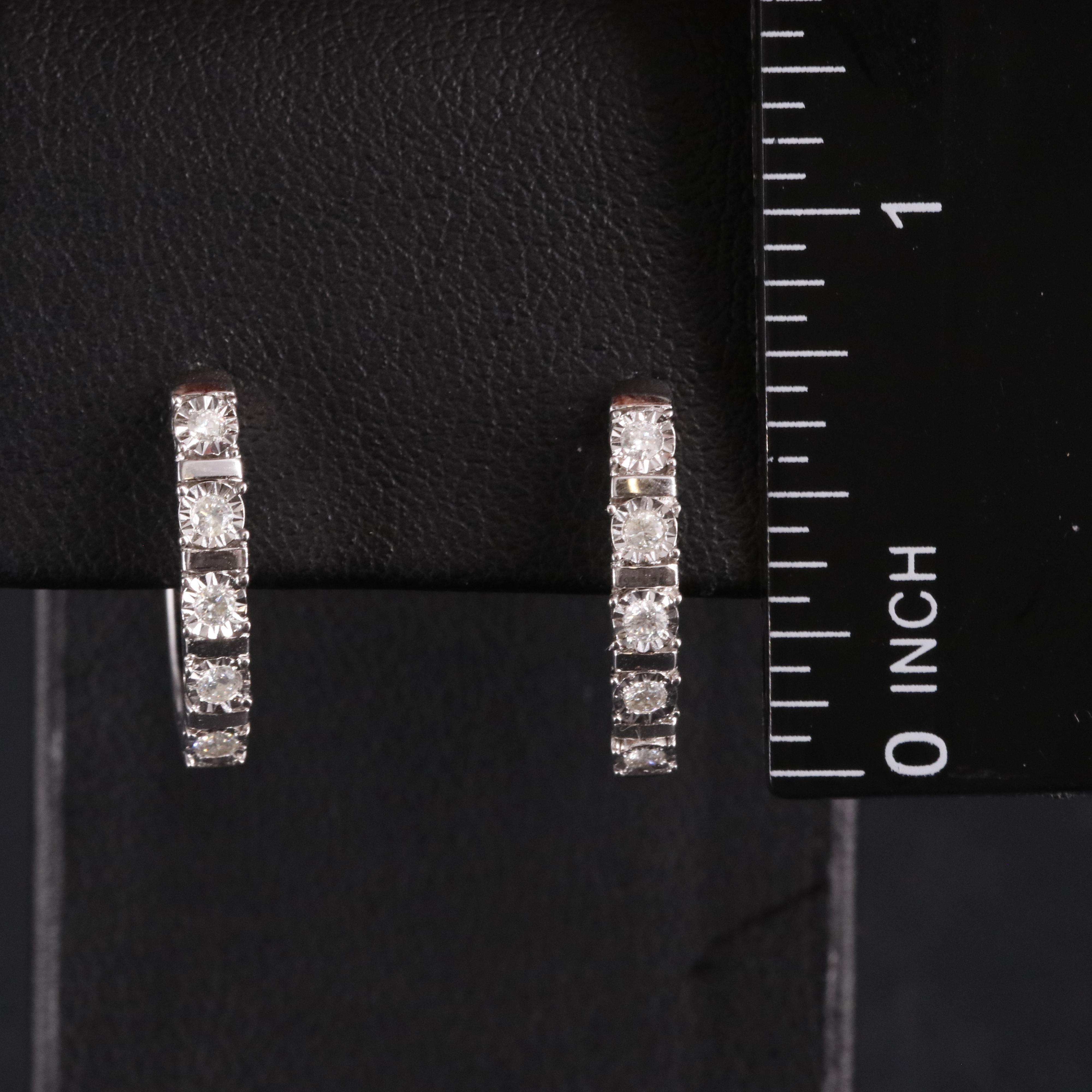 Sterling 0.26 CTW Diamond Hoop Earrings