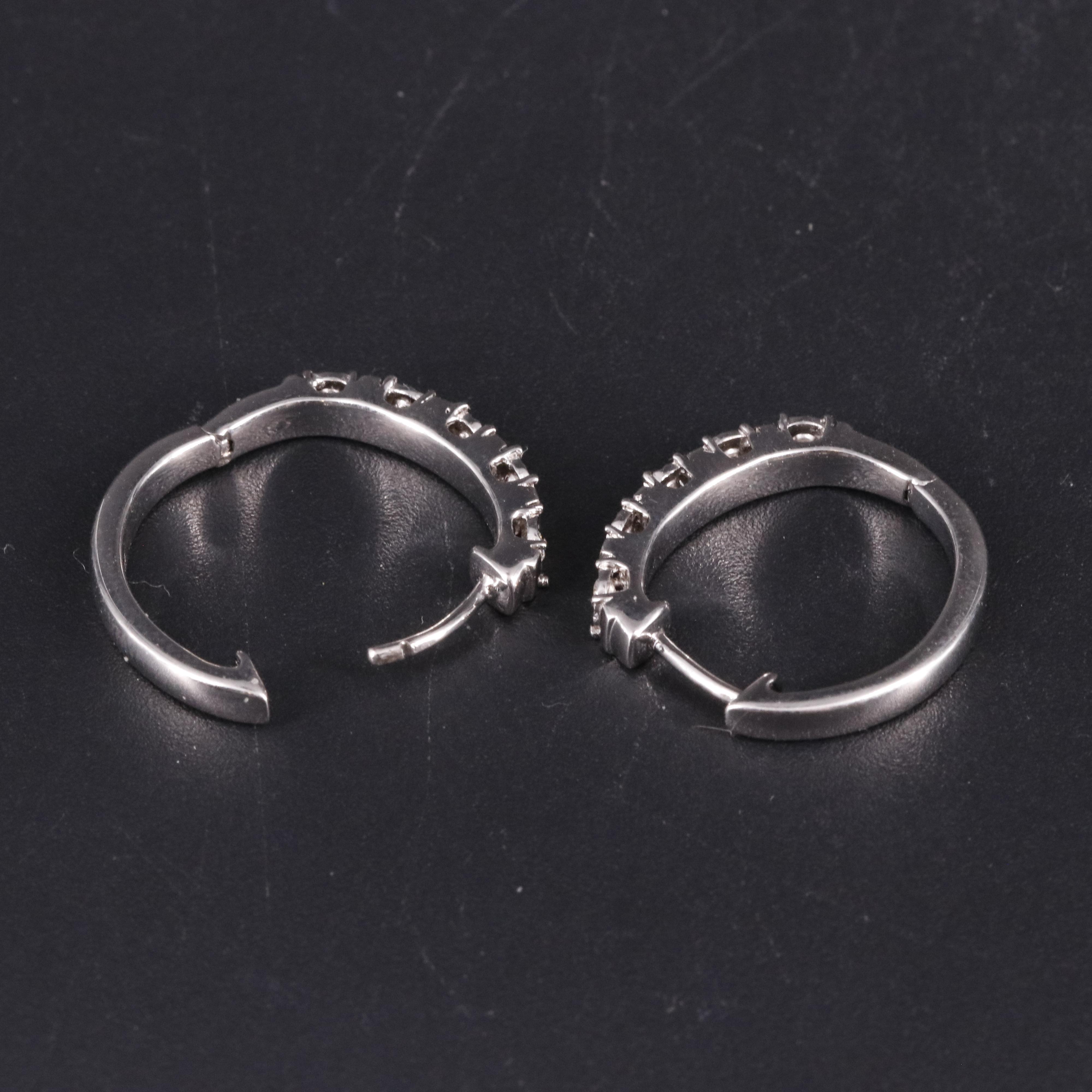 Sterling 0.26 CTW Diamond Hoop Earrings