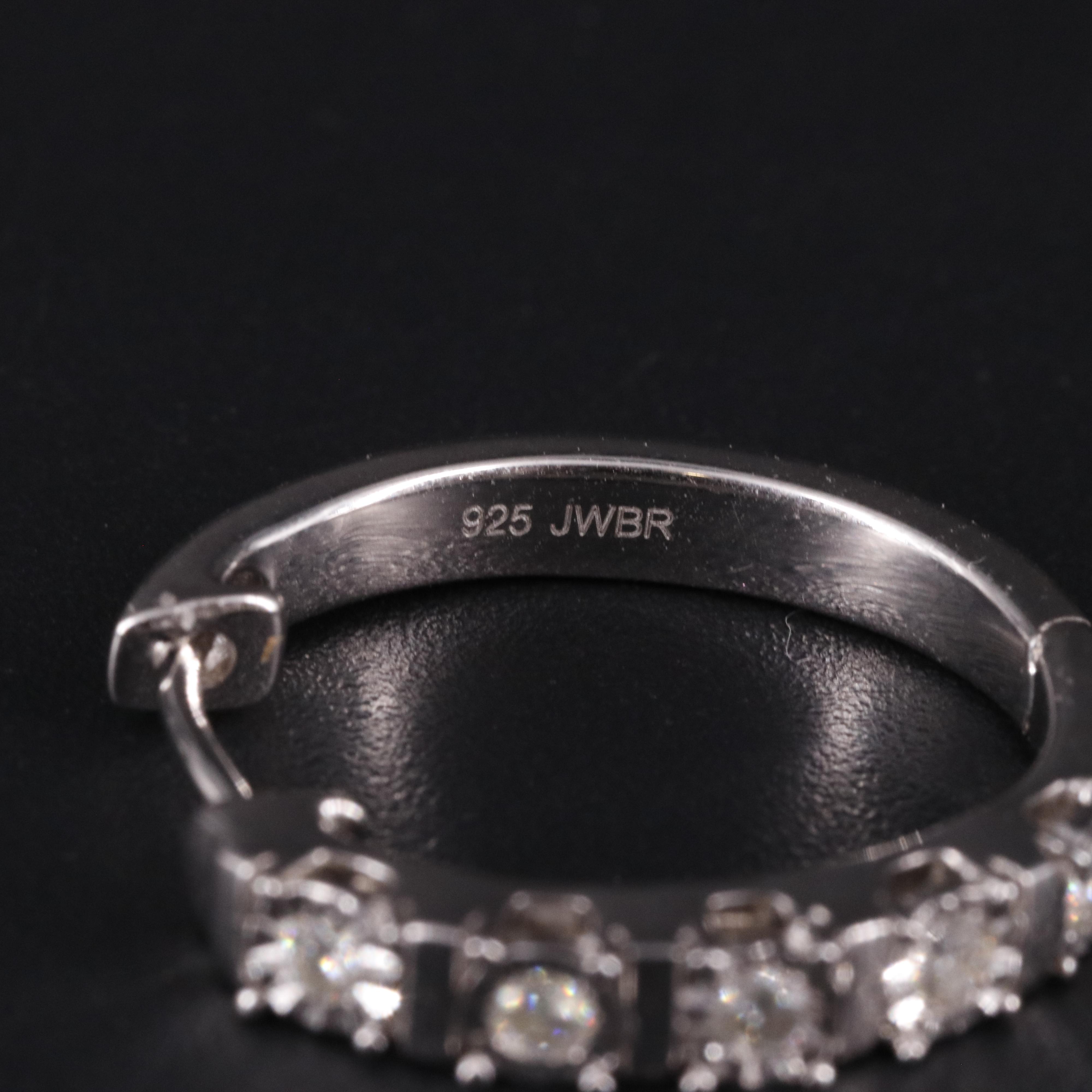 Sterling 0.26 CTW Diamond Hoop Earrings