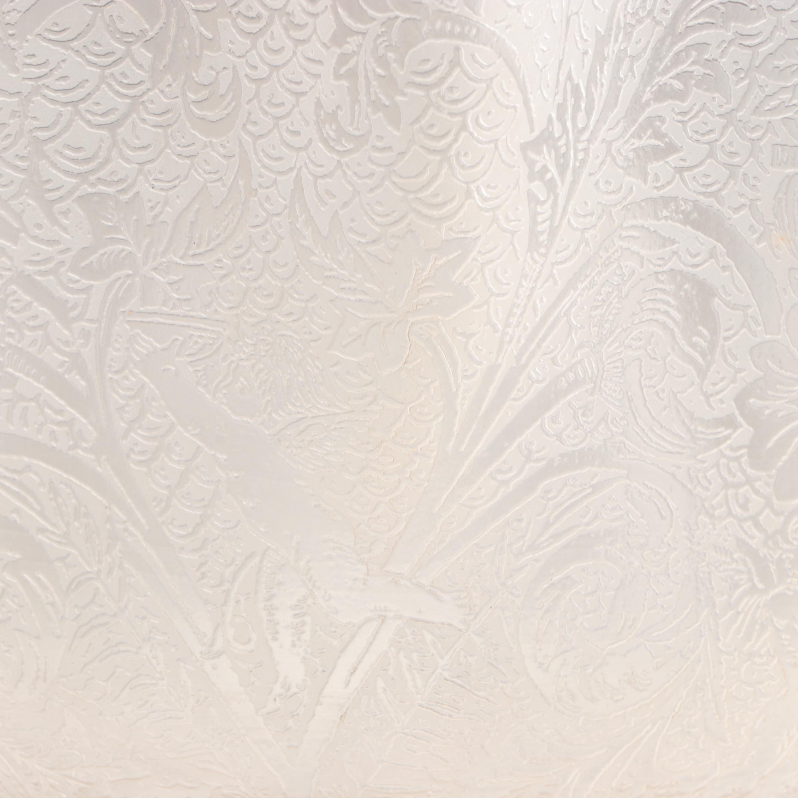 Plume & Atwood Pressed Glass Oil Lamp with Ruffled Shade and Chimney