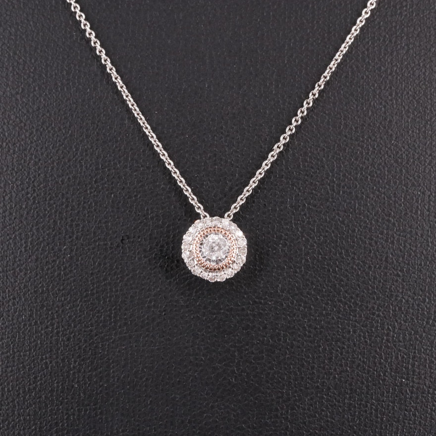 Sterling 0.26 CTW Diamond Pendant Necklace