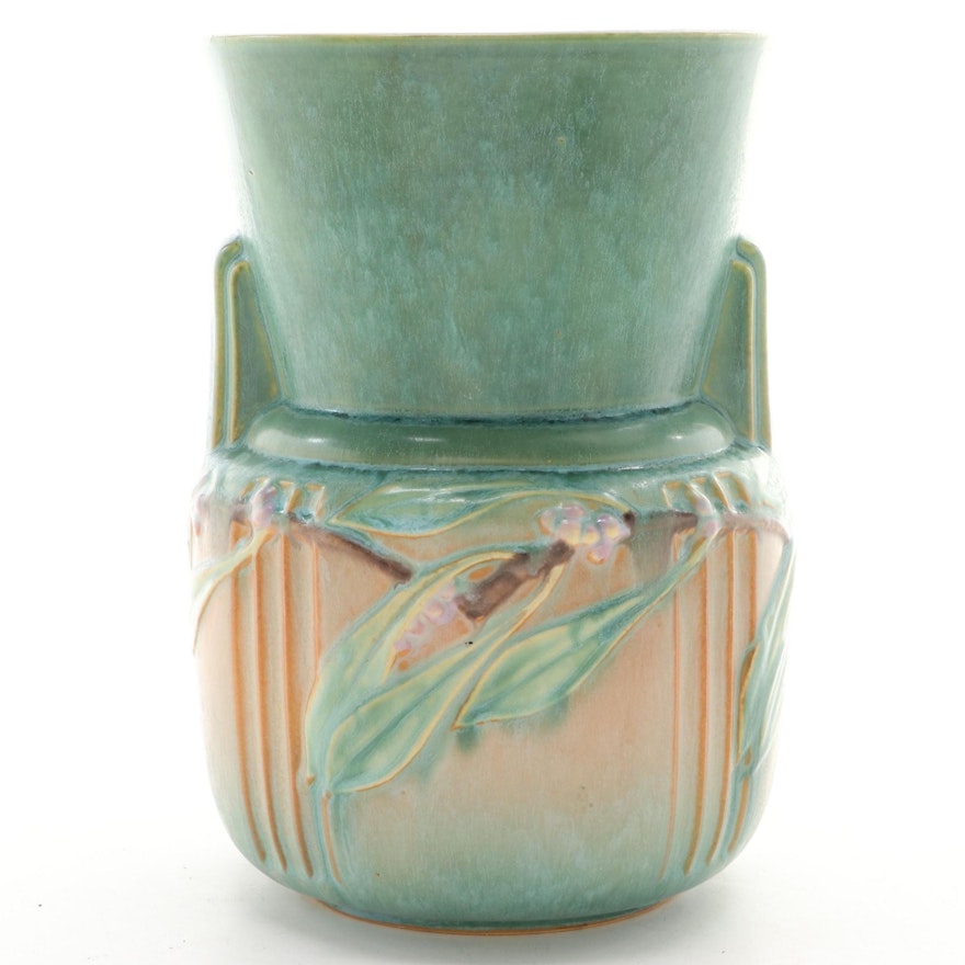 Roseville Pottery "Laurel" Green Glazed Vase, 1930s