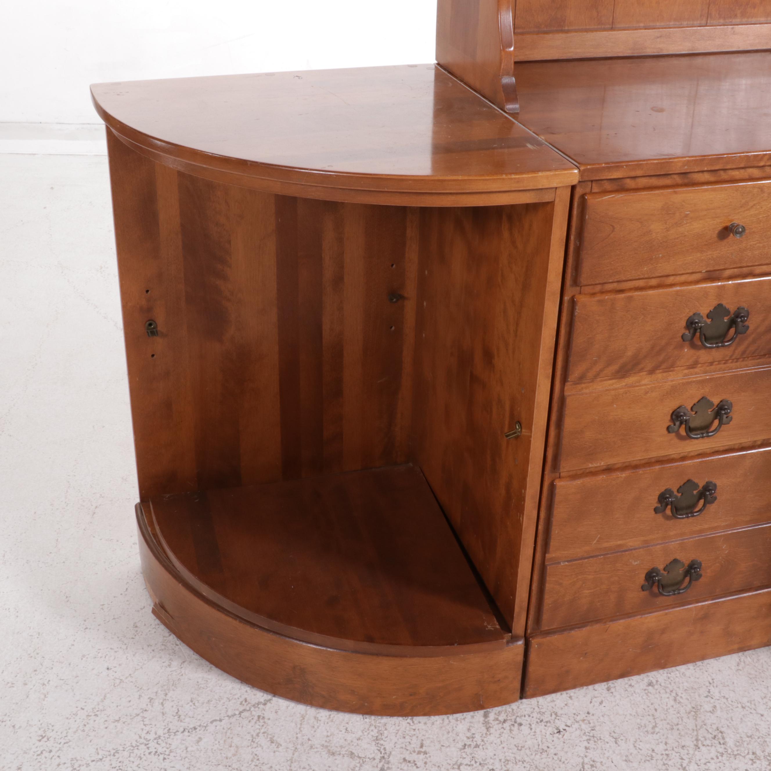 Ethan Allen Maple Desk with Hutch, Chest and Corner Shelf, Late 20th Century