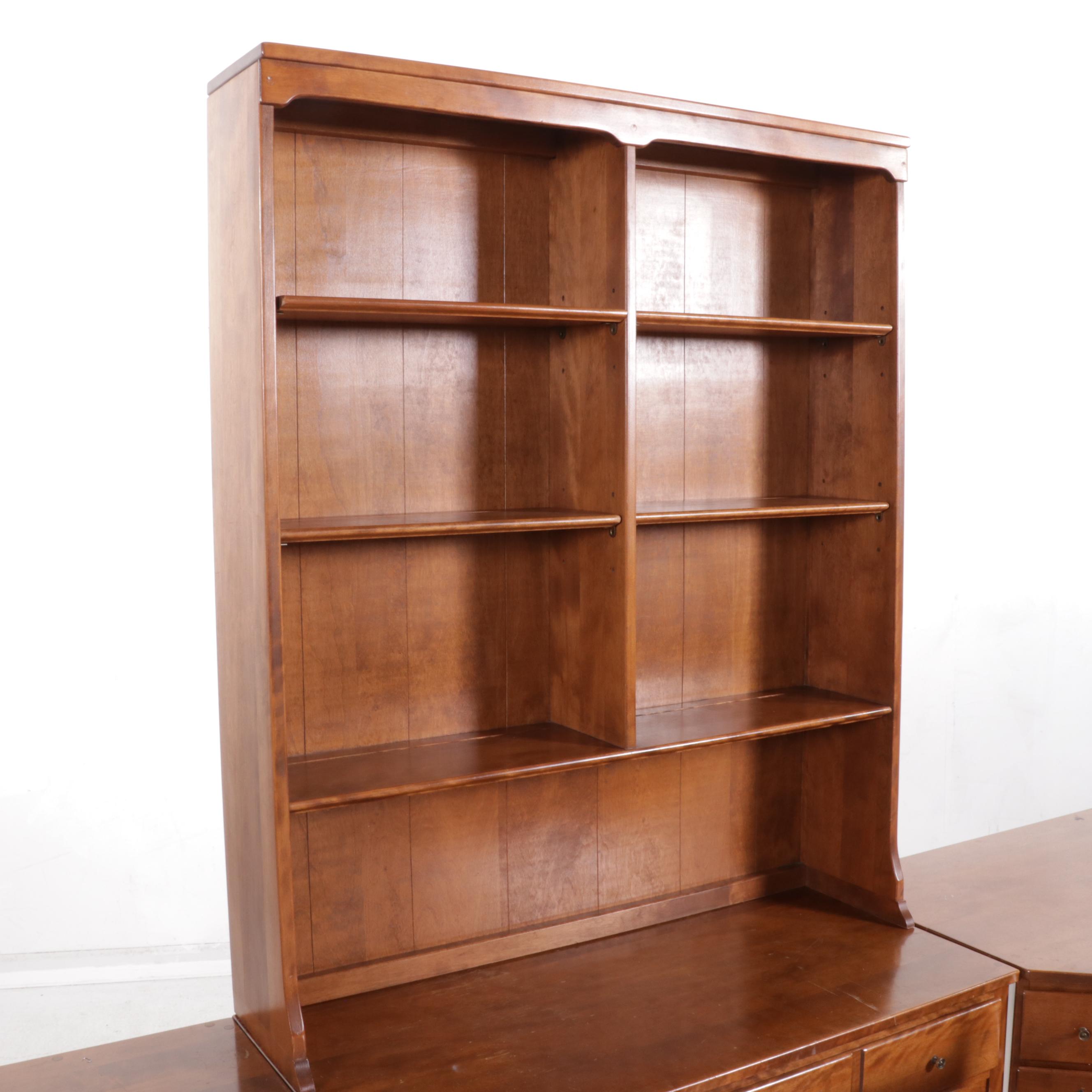 Ethan Allen Maple Desk with Hutch, Chest and Corner Shelf, Late 20th Century