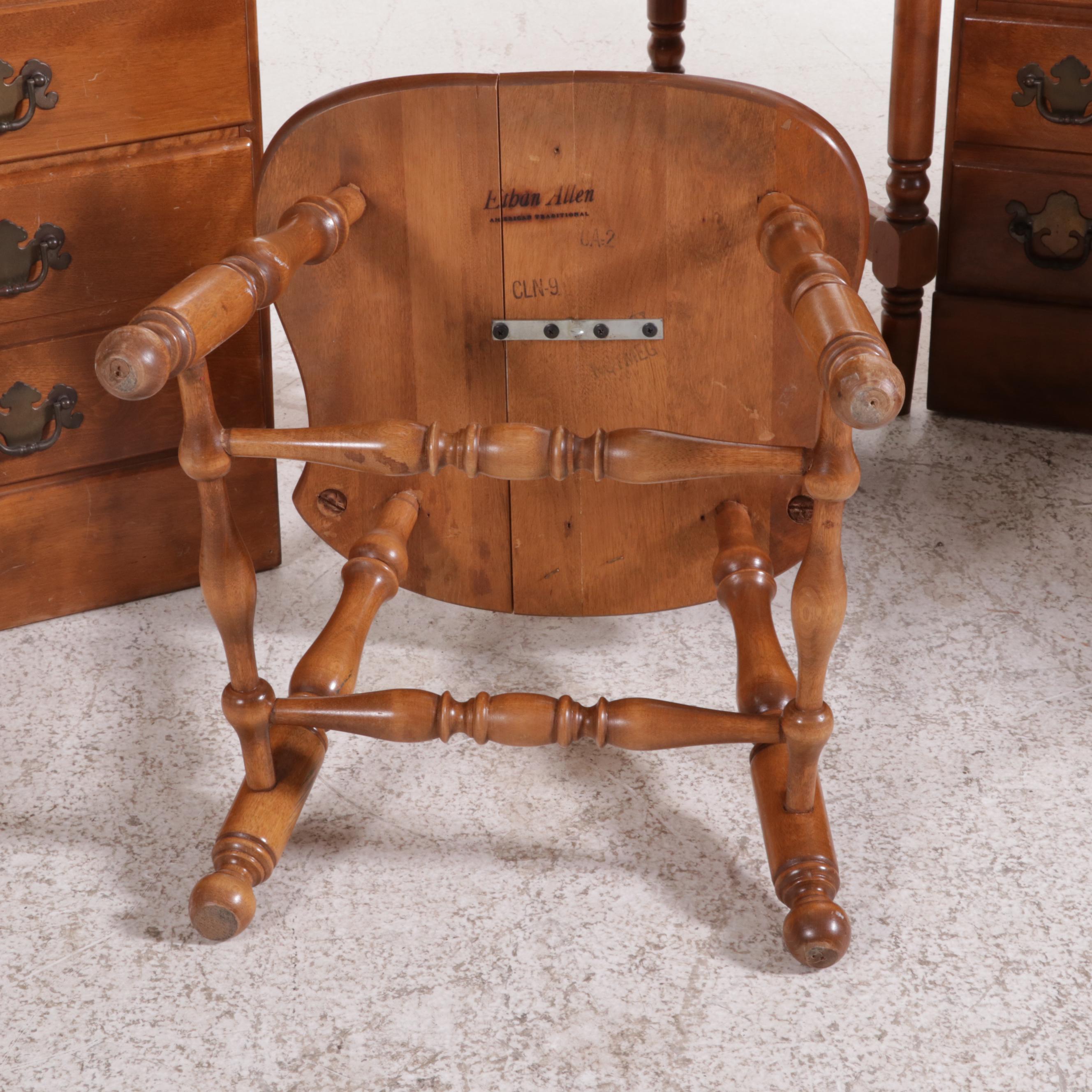 Ethan Allen Maple Desk with Hutch, Chest and Corner Shelf, Late 20th Century