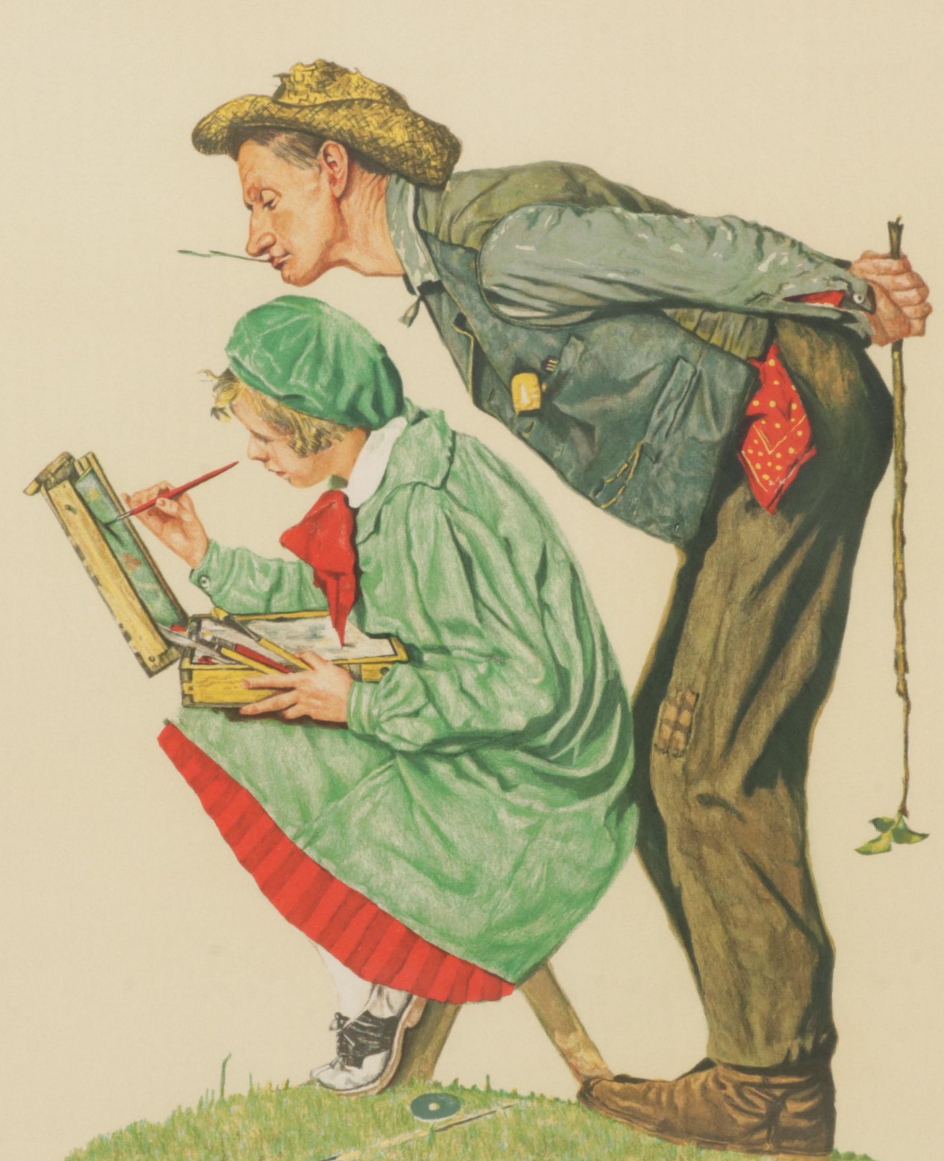 Norman Rockwell Color Lithograph "Hayseed Critic," Circa 1977