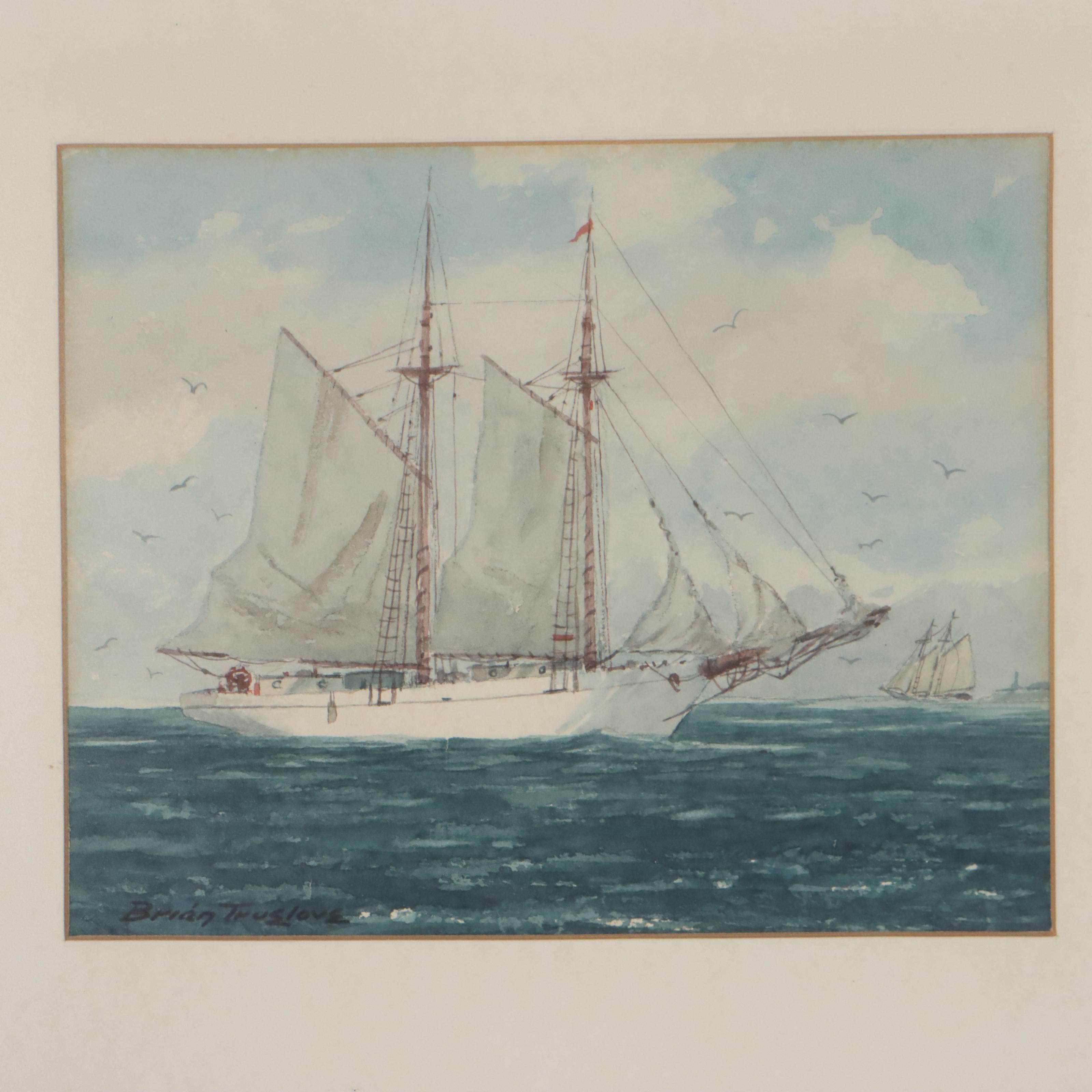 Brian Truelove Nautical Watercolor Paintings of Ships