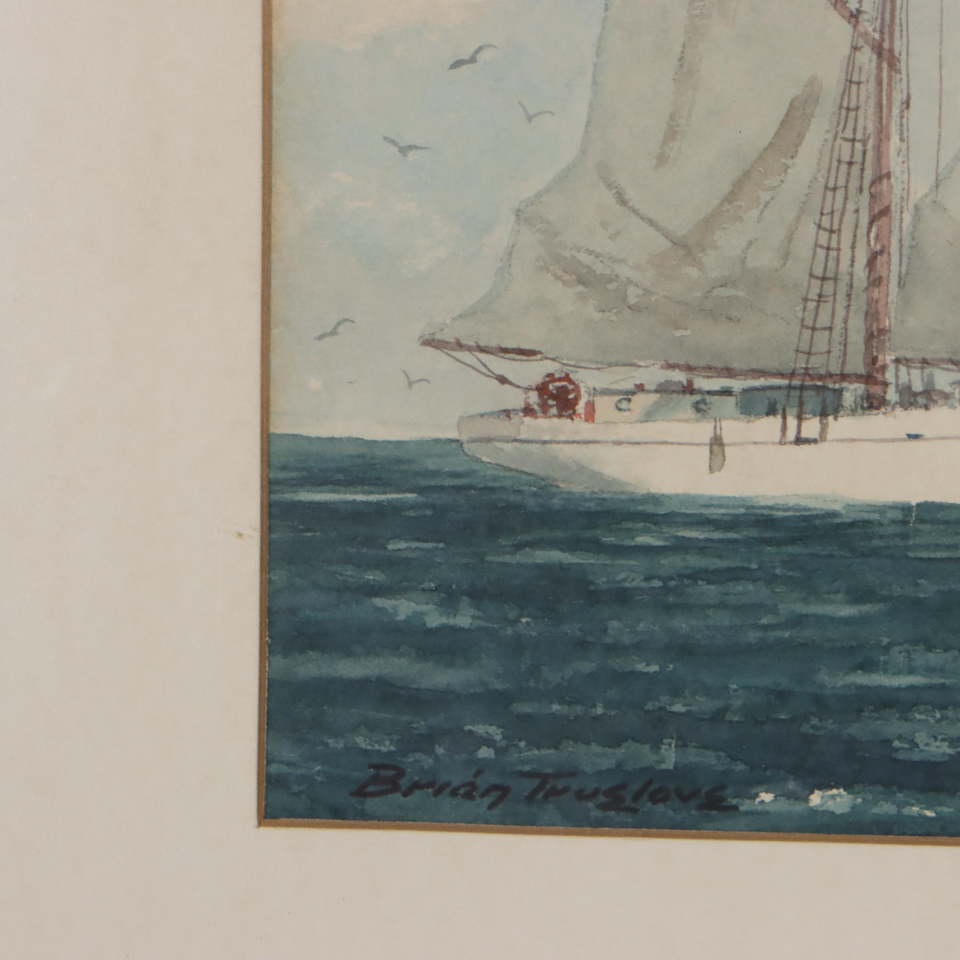 Brian Truelove Nautical Watercolor Paintings of Ships