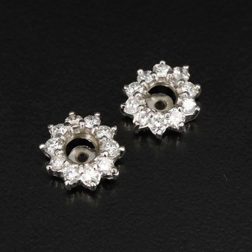 14K 1.00 CTW Diamond Halo Earring Enhancers