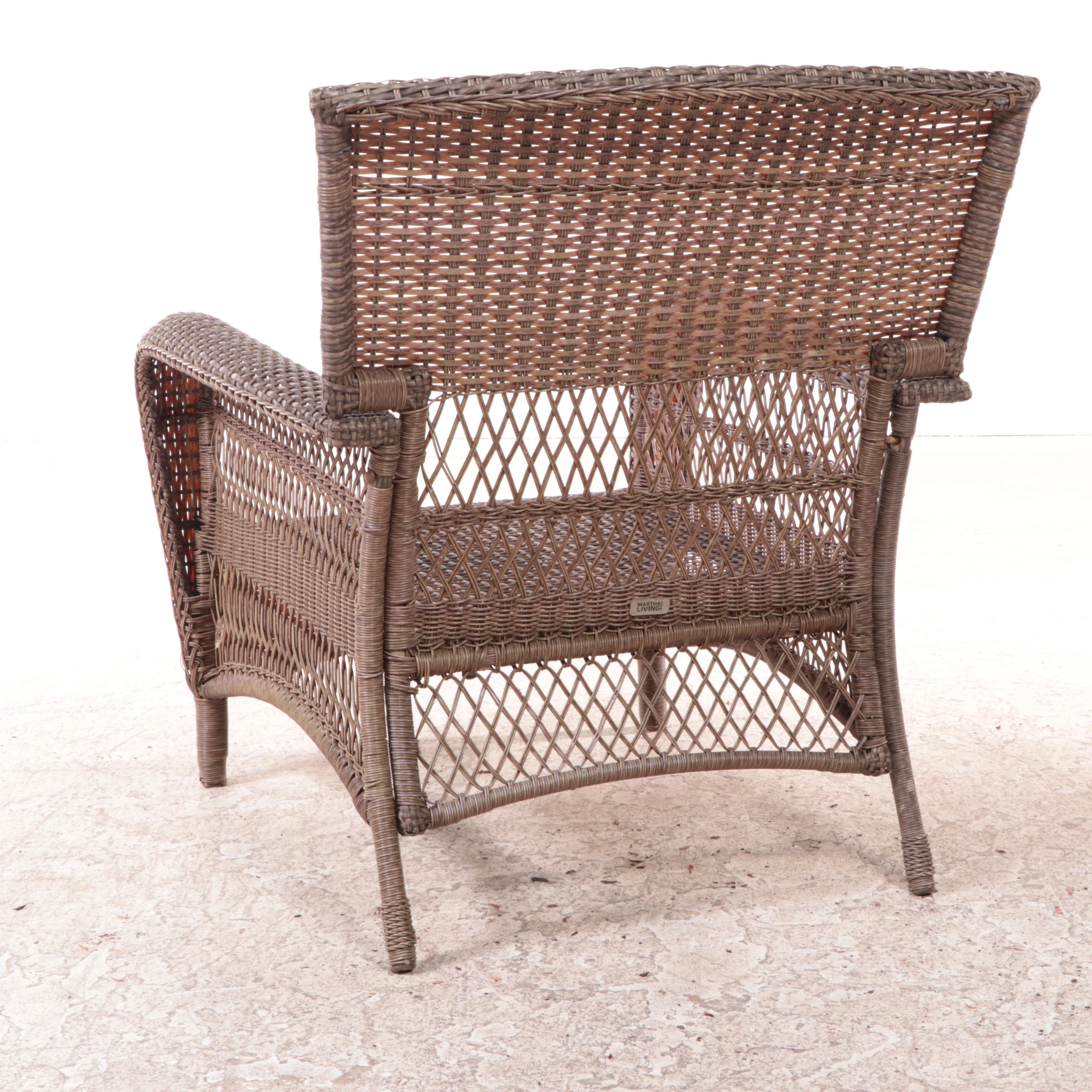 Martha Stewart Living PE Rattan Wicker Patio Armchair