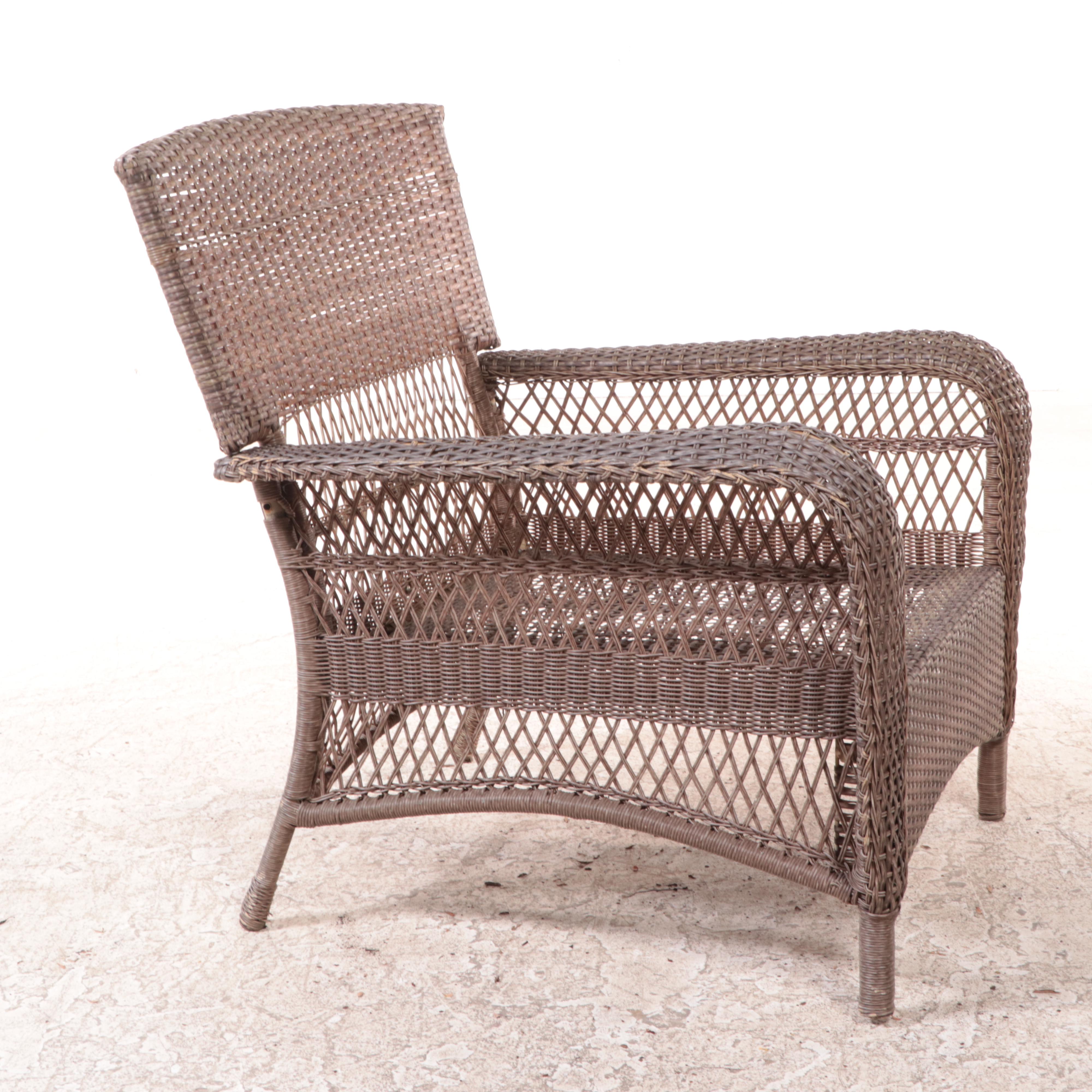 Martha Stewart Living PE Rattan Wicker Patio Armchair