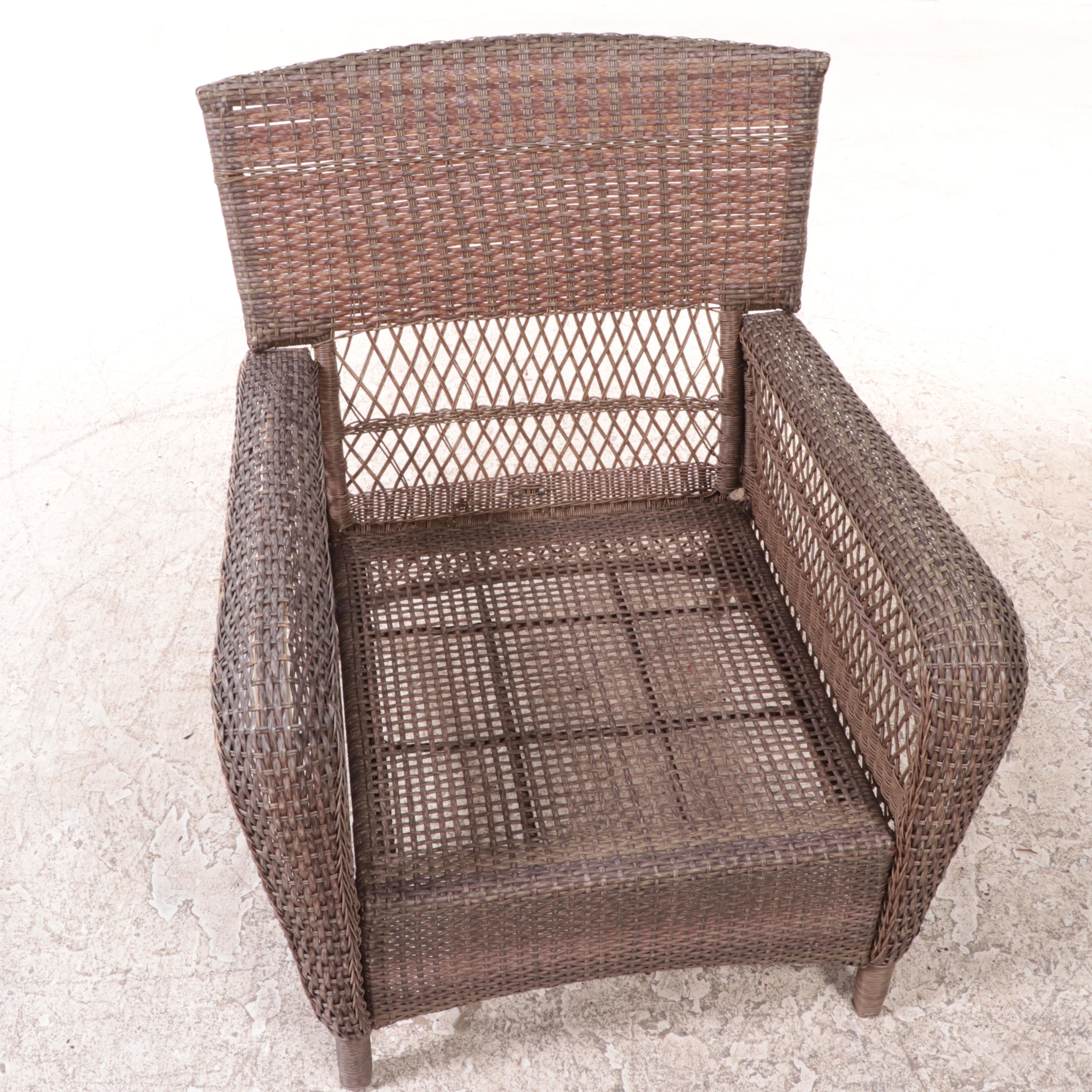 Martha Stewart Living PE Rattan Wicker Patio Armchair