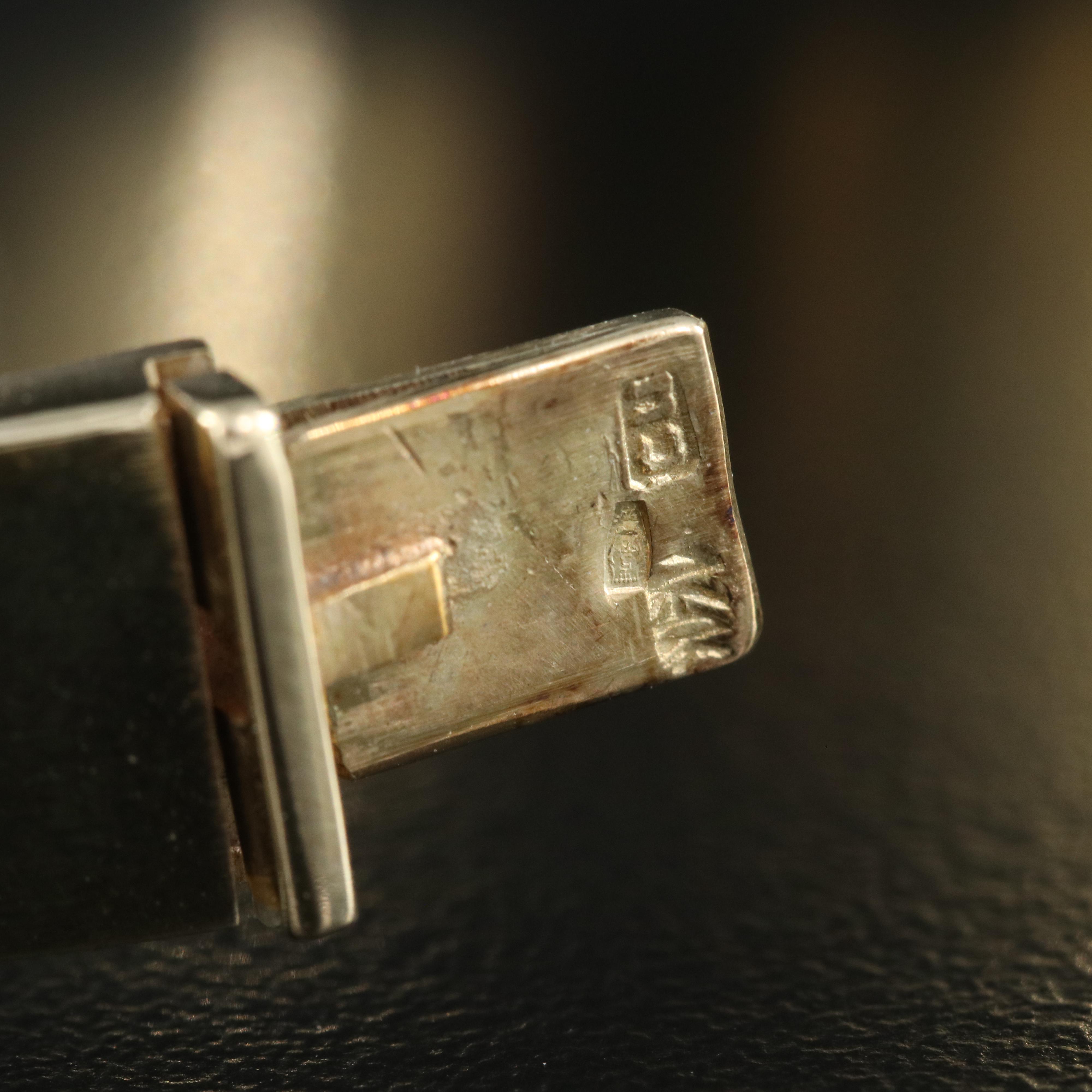 14K Enameled Floral Hinged Bracelet