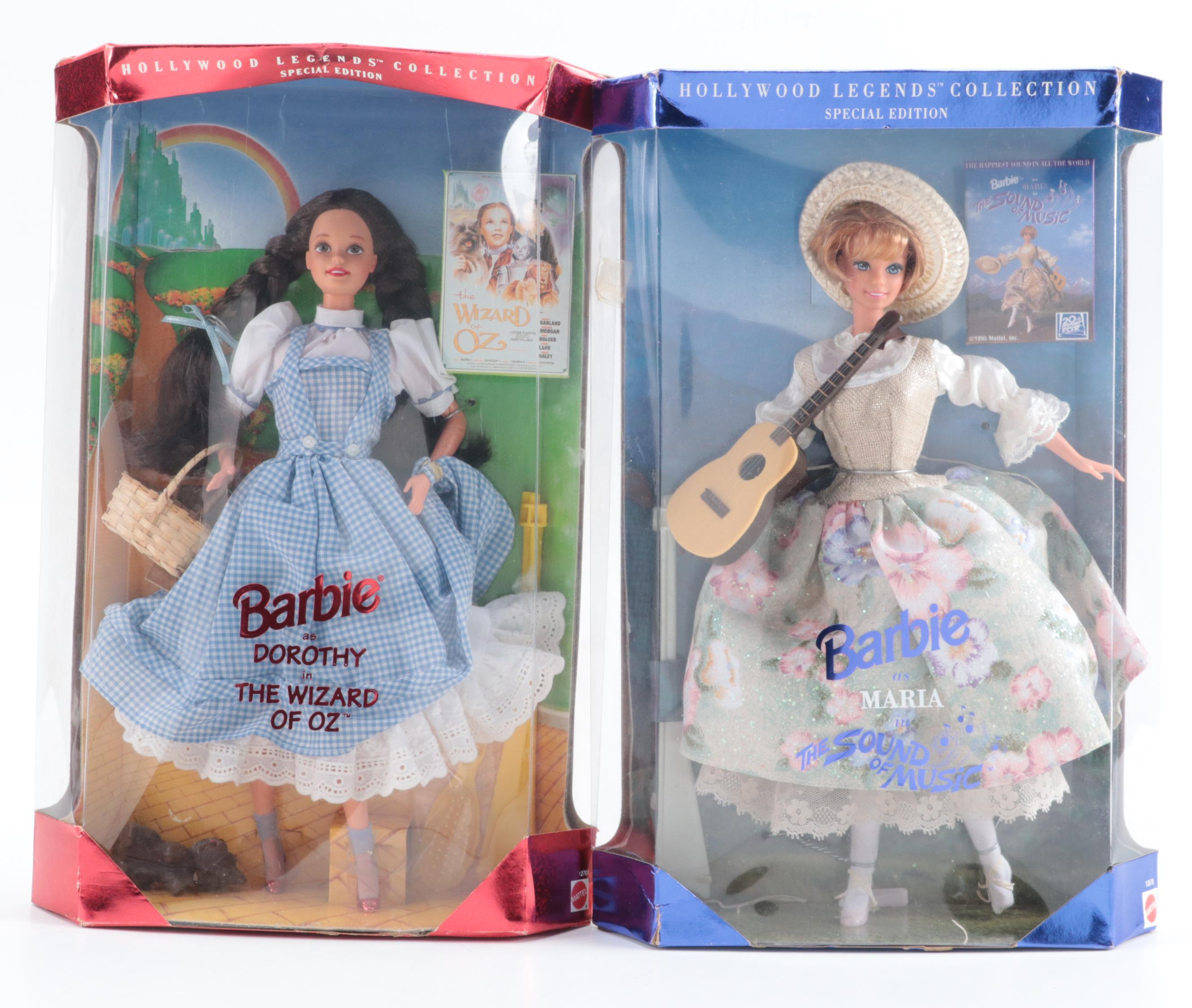 Mattel Barbie Dolls Inclusing Special Edition The Sound of Music, Wizard of Oz