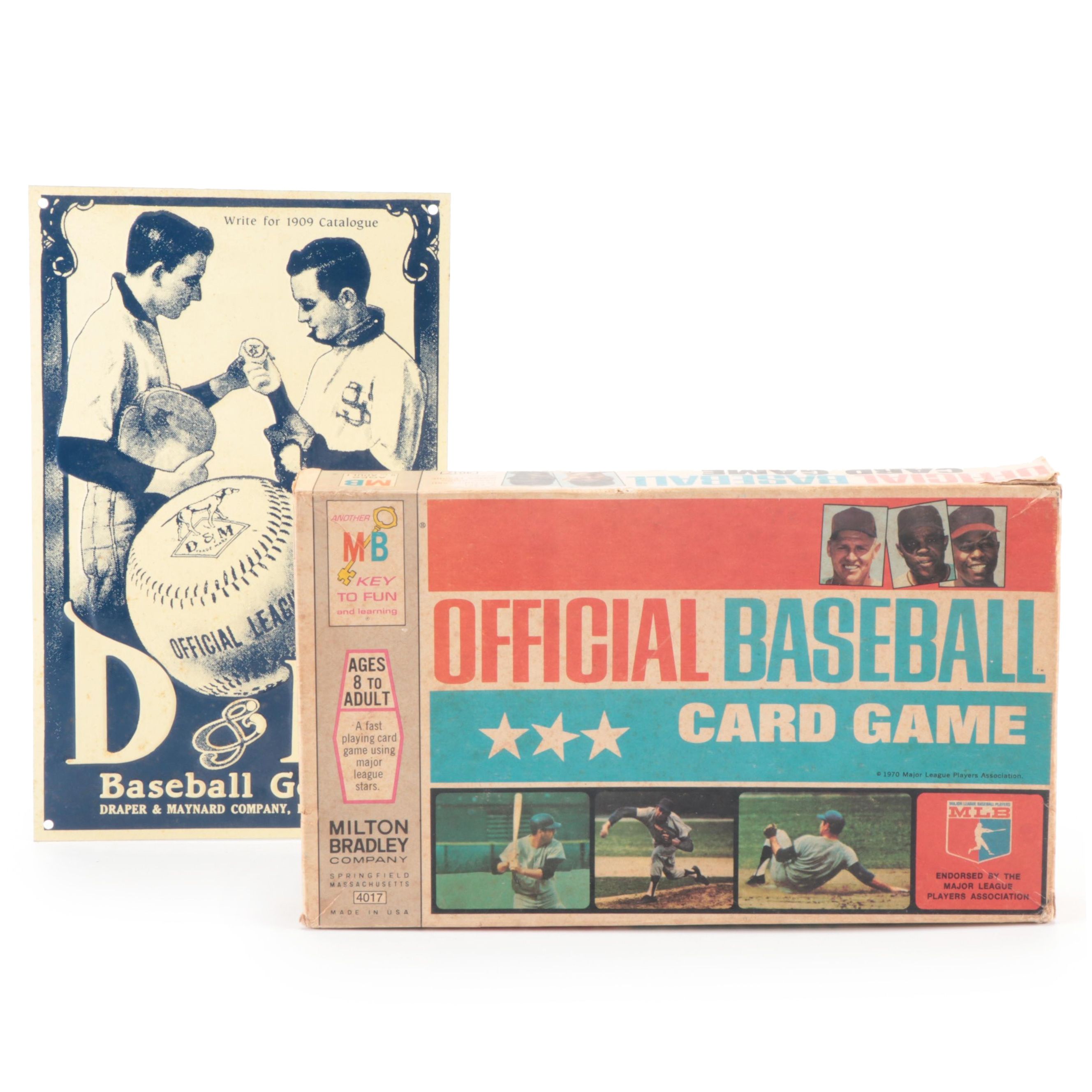 Milton-Bradley Official Baseball Card Game with Reproduction Draper-Maynard Sign