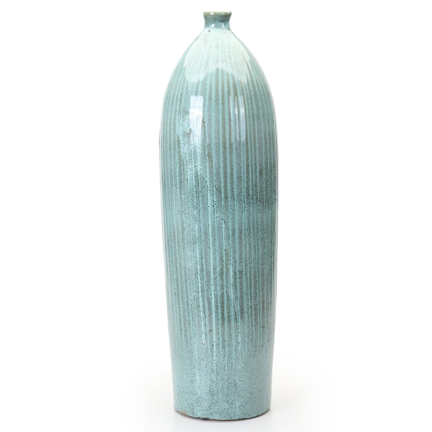 Drip Glaze Studio Art Pottery Large Ceramic Vase