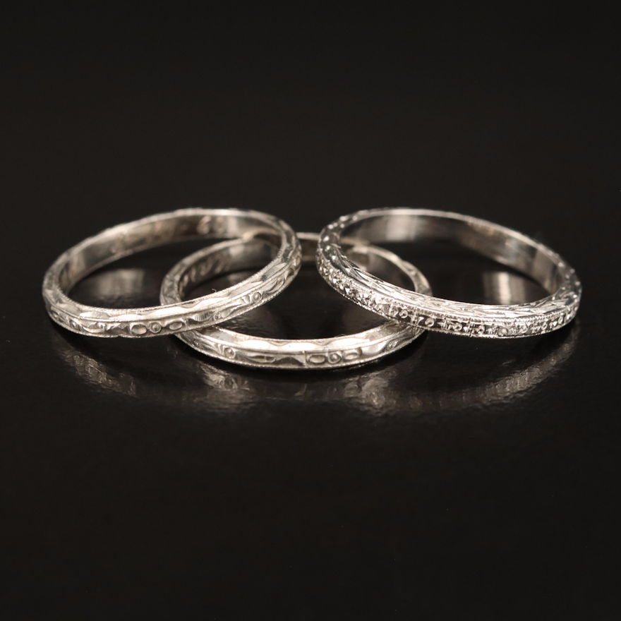 Platinum Matching Bands with 18K Band