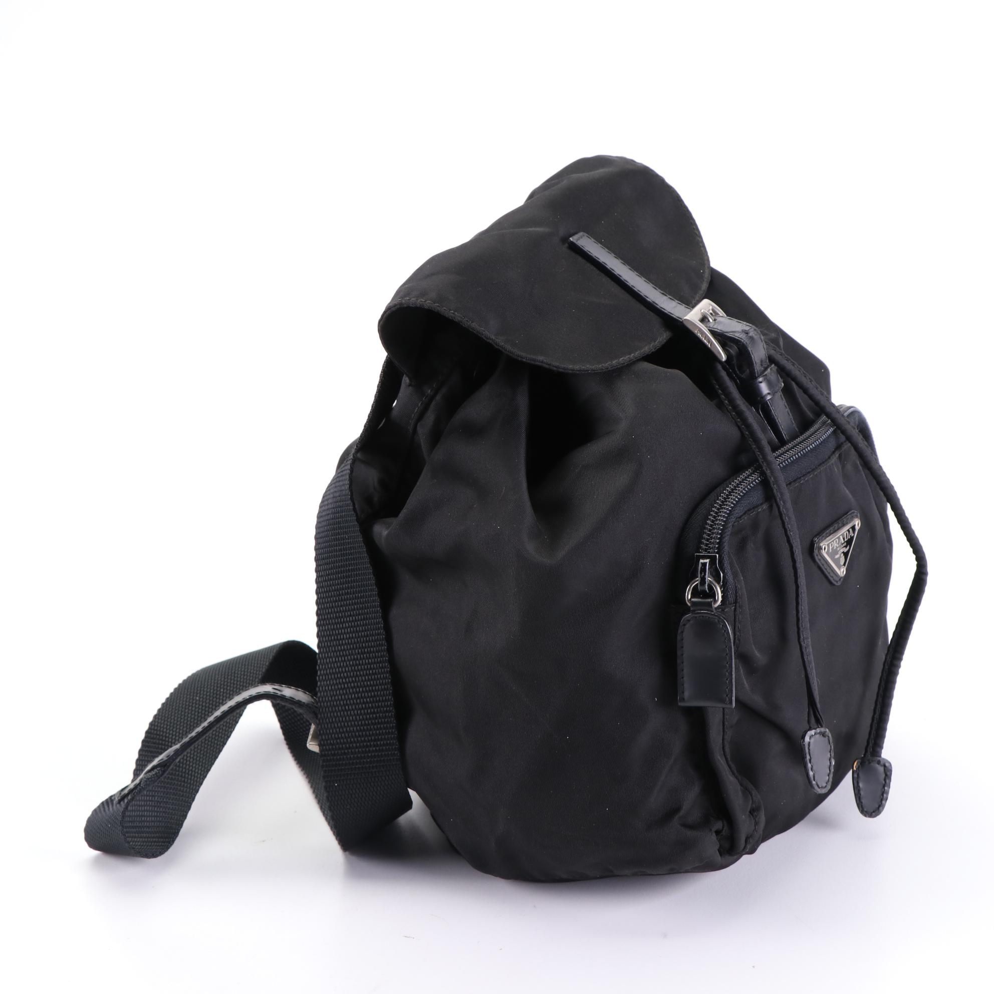 Prada Tessuto Nylon and Leather Backpack Purse