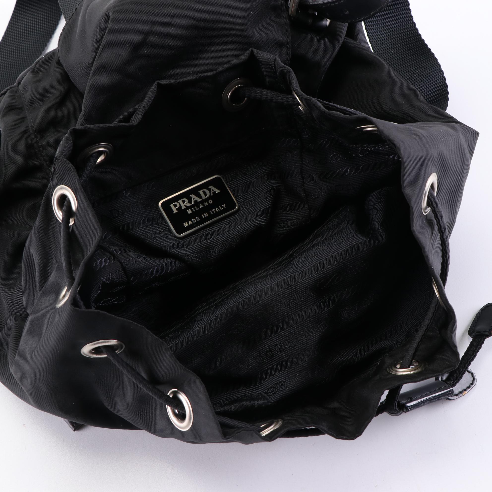 Prada Tessuto Nylon and Leather Backpack Purse