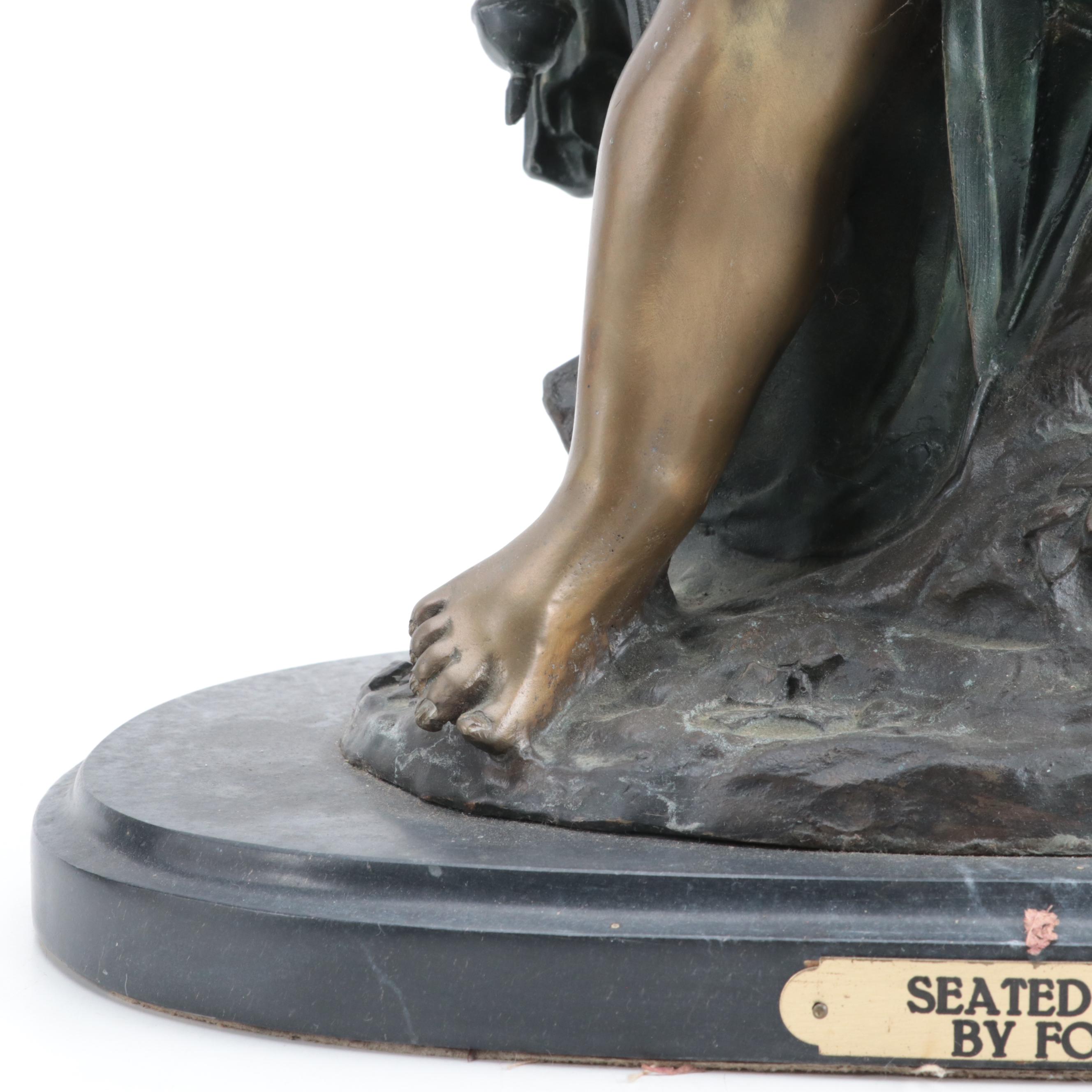 Bronze Sculpture "Seated Cupid"