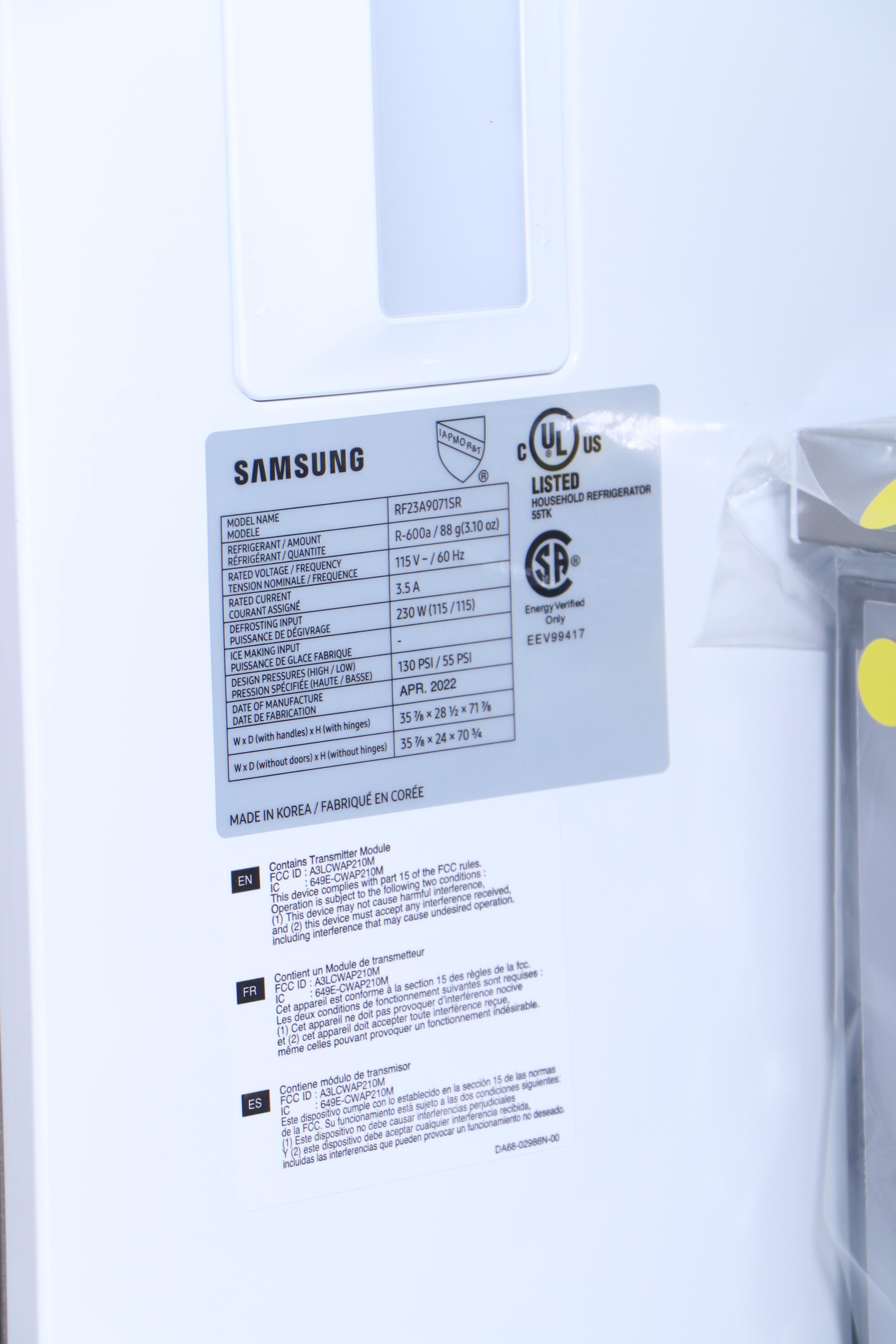 Samsung 23 Cu. Ft. Stainless Smart Counter Depth Four-Door Flex Refrigerator