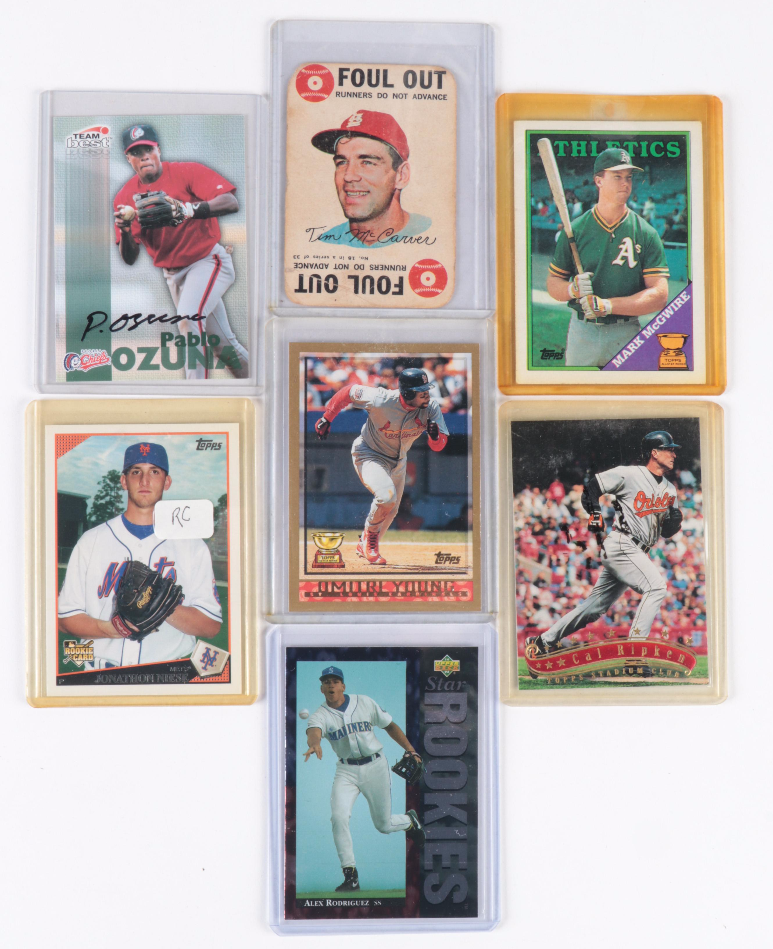 Topps, Other Baseball Cards with Rodriguez, More Rookies, Bonds, 1960s–2010s
