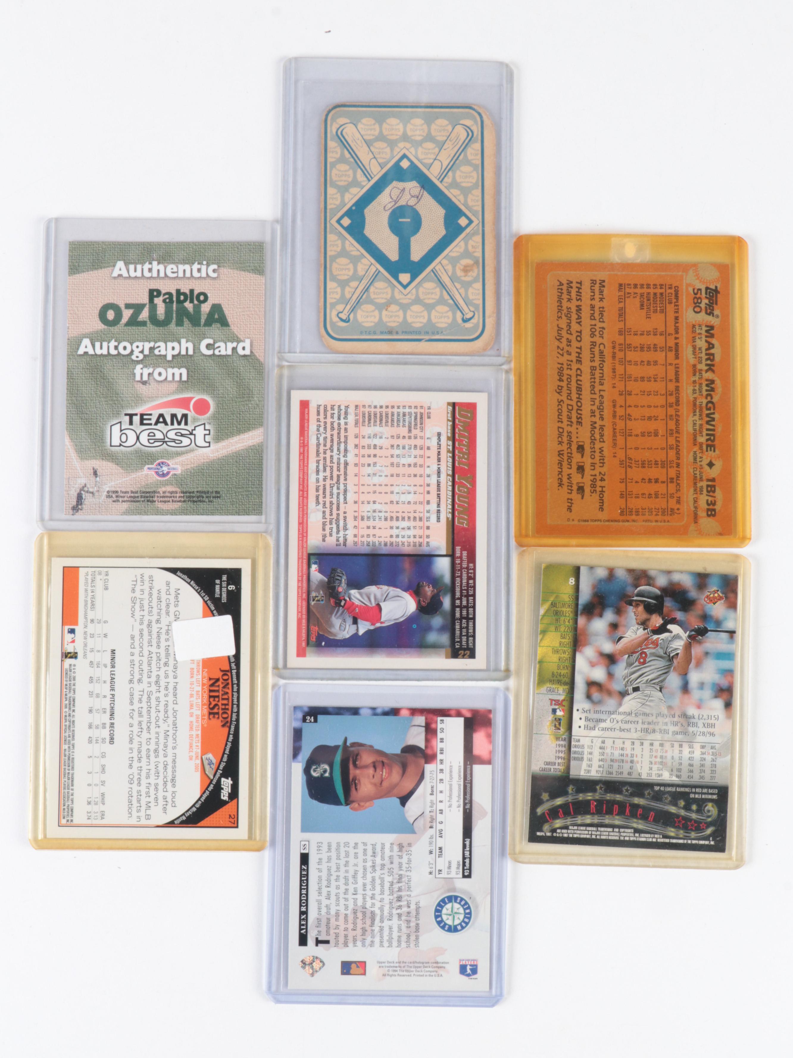 Topps, Other Baseball Cards with Rodriguez, More Rookies, Bonds, 1960s–2010s