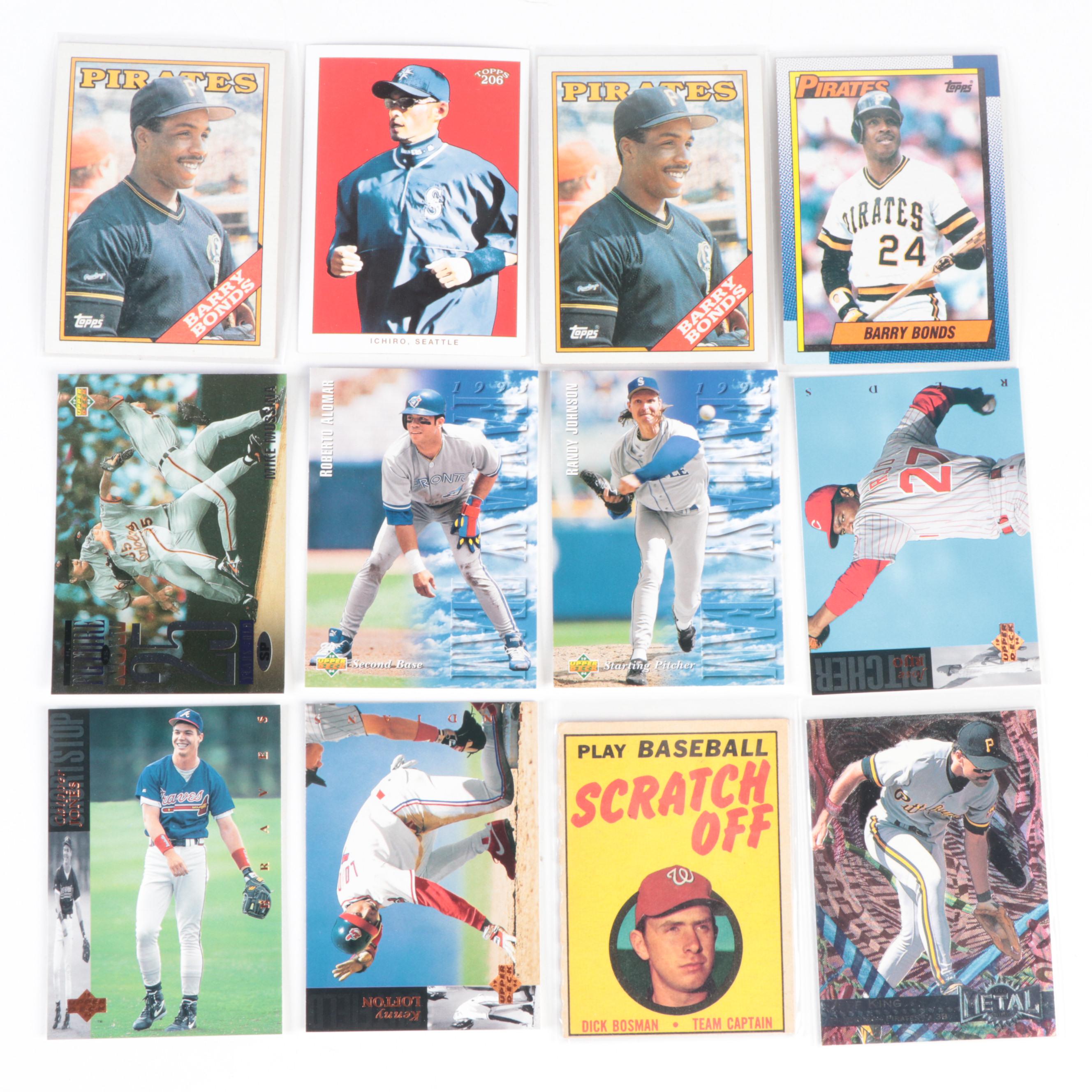 Topps, Other Baseball Cards with Rodriguez, More Rookies, Bonds, 1960s–2010s
