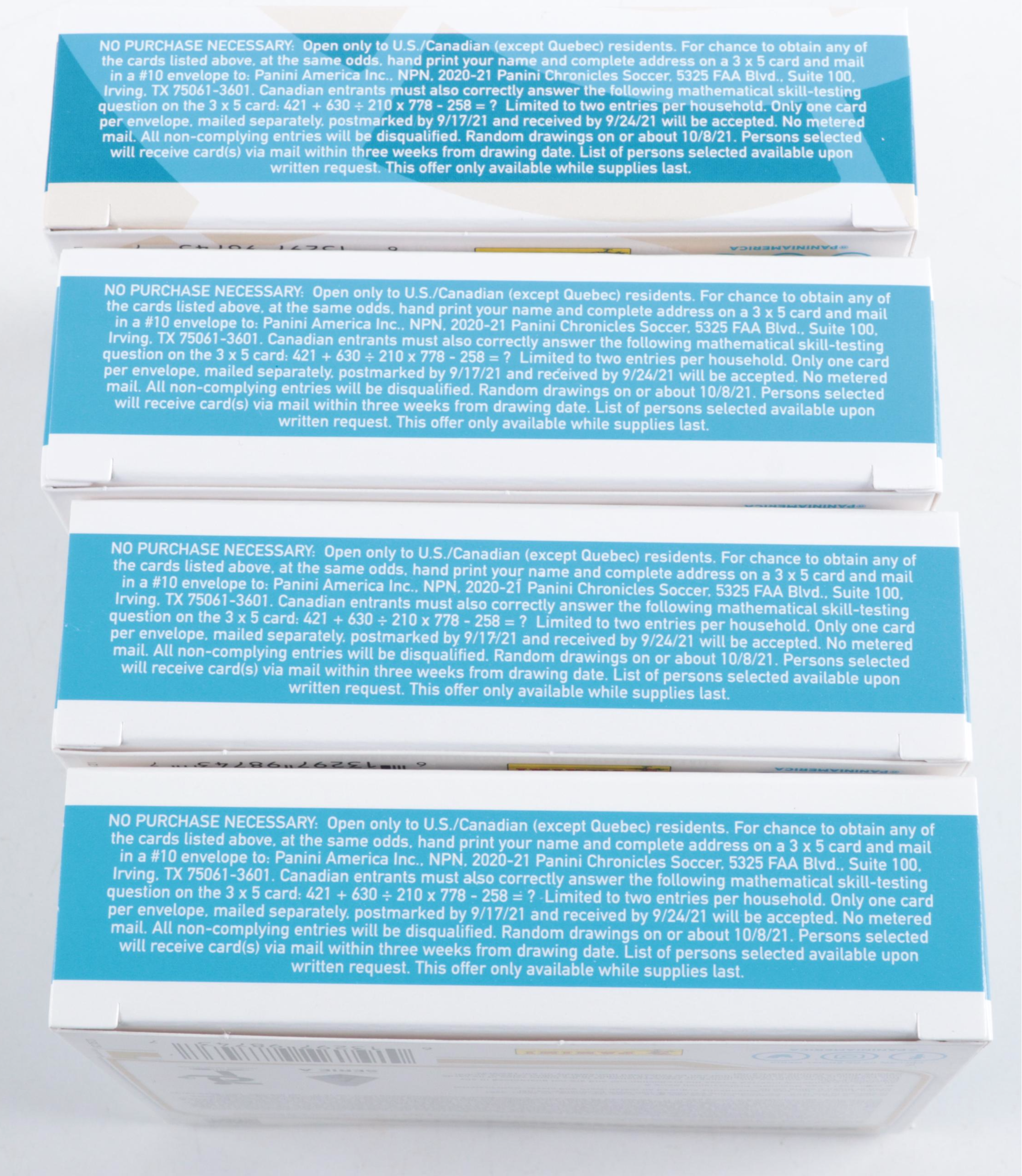 Panini Chronicles Unsealed Soccer Card Boxes, 2020–2021