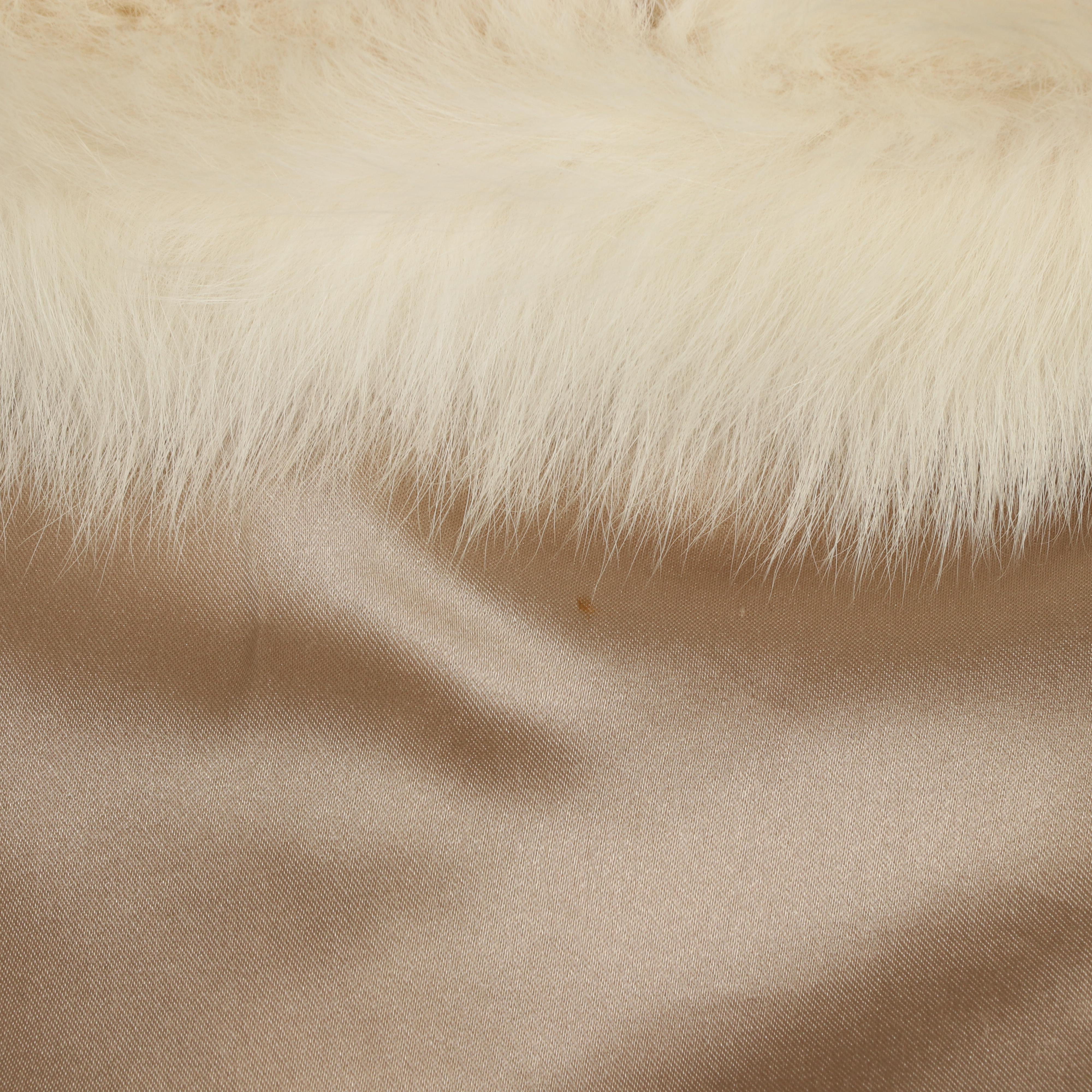 Bobcat Fur Jacket with Arctic Fox Fur Collar and Trim