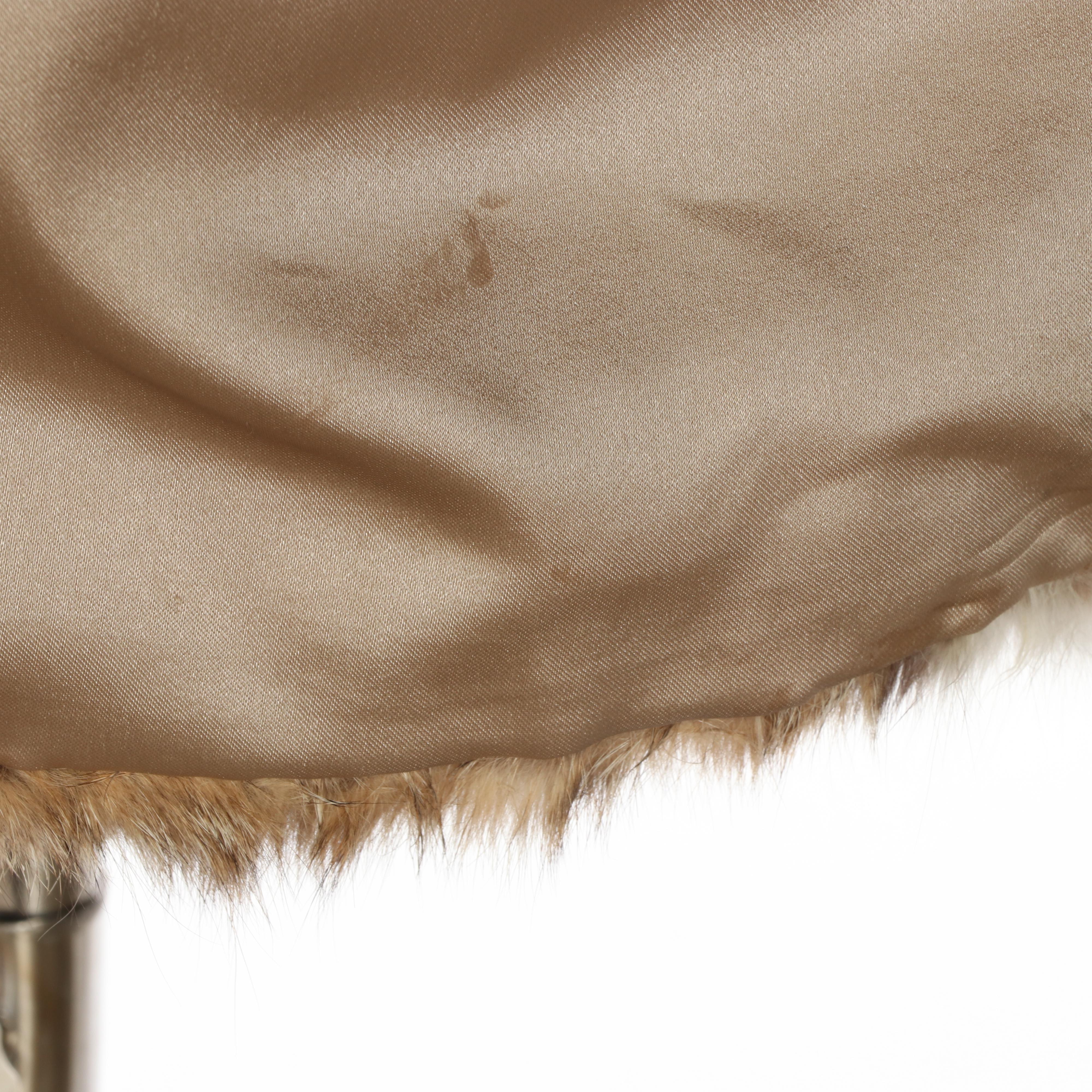 Bobcat Fur Jacket with Arctic Fox Fur Collar and Trim