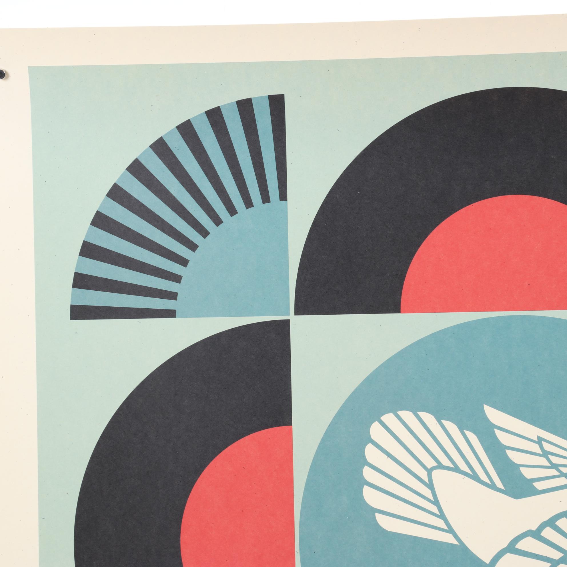 Shepard Fairey Offset Lithograph "Geometric Dove (Black)," 2022