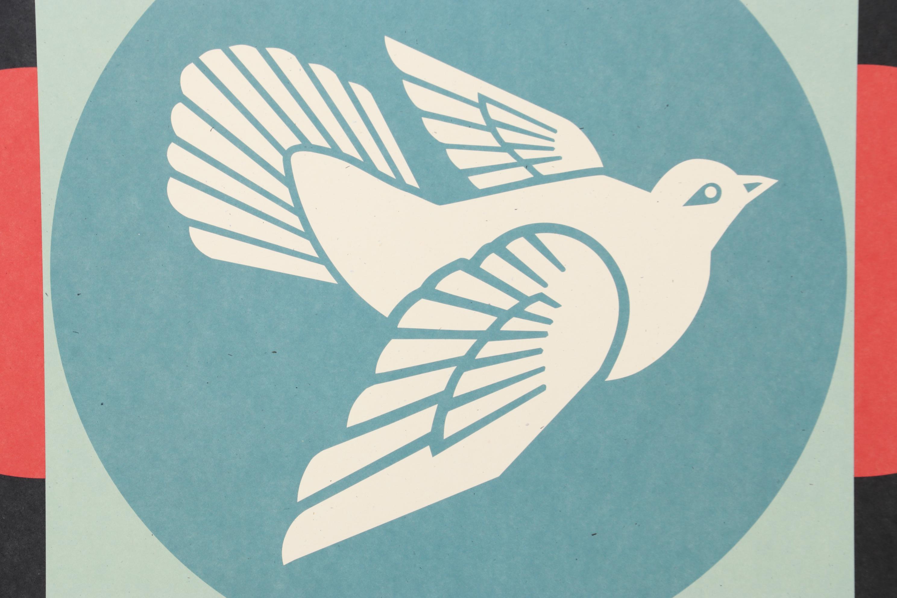 Shepard Fairey Offset Lithograph "Geometric Dove (Black)," 2022